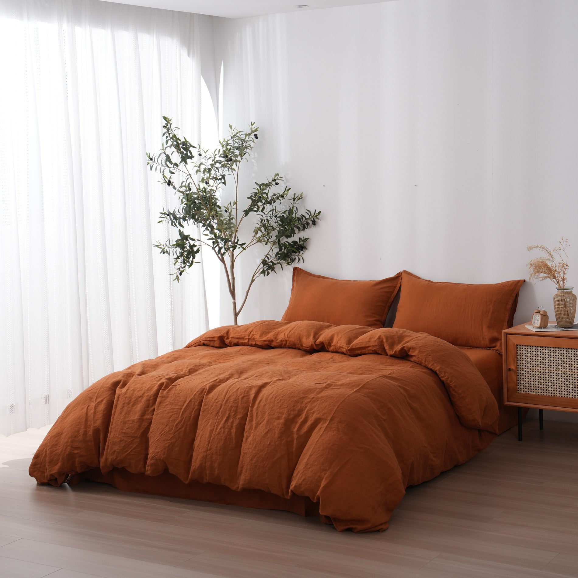 Linen Duvet Cover + Pillowcases - Clay