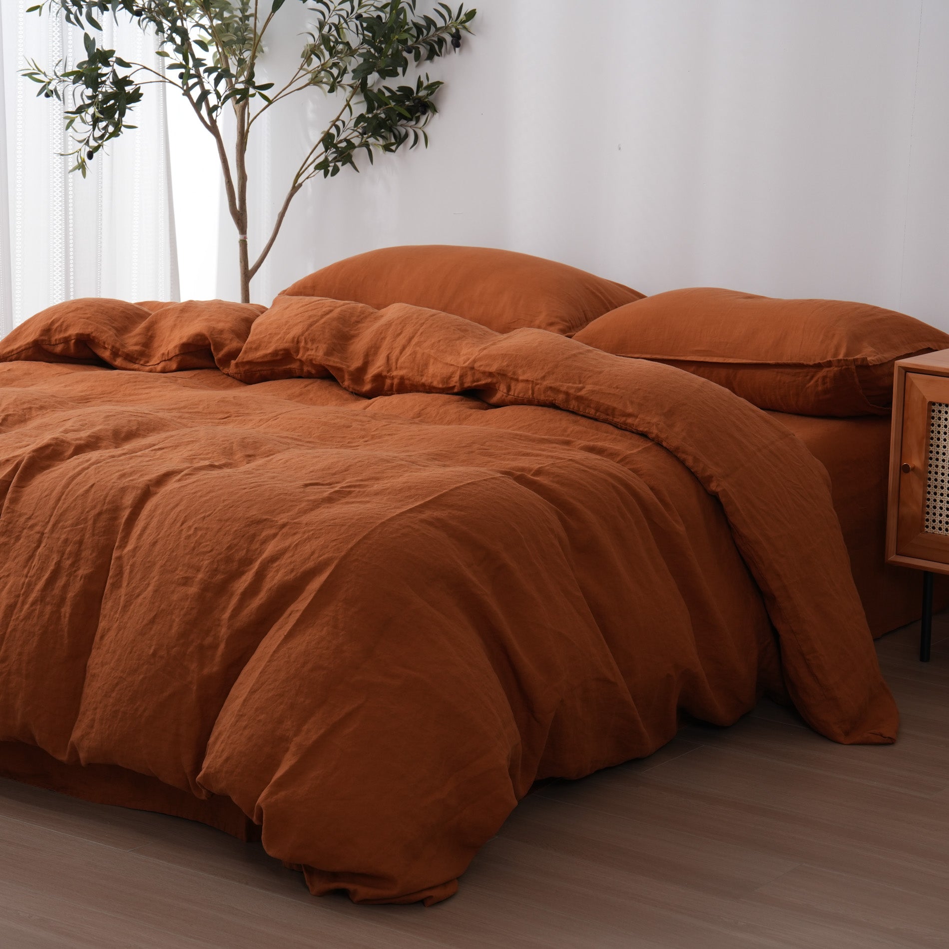 Linen Duvet Cover + Pillowcases - Clay