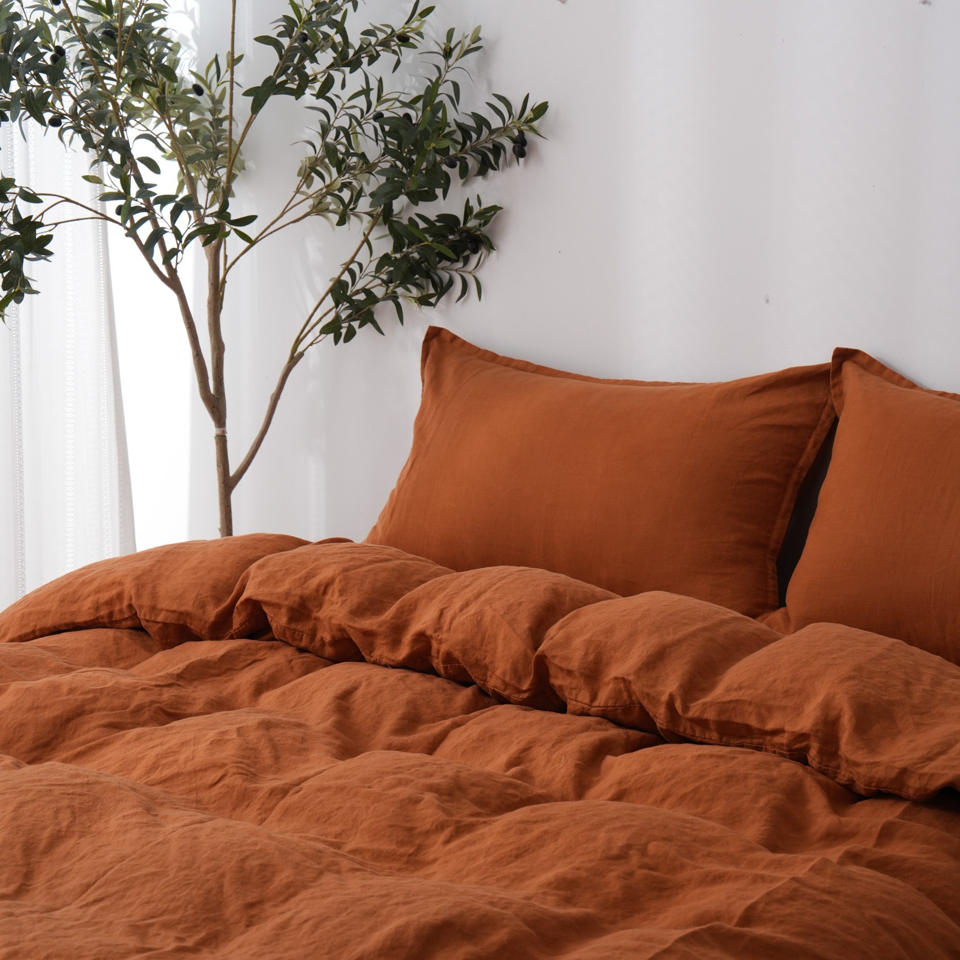 Linen Duvet Cover + Pillowcases - Clay