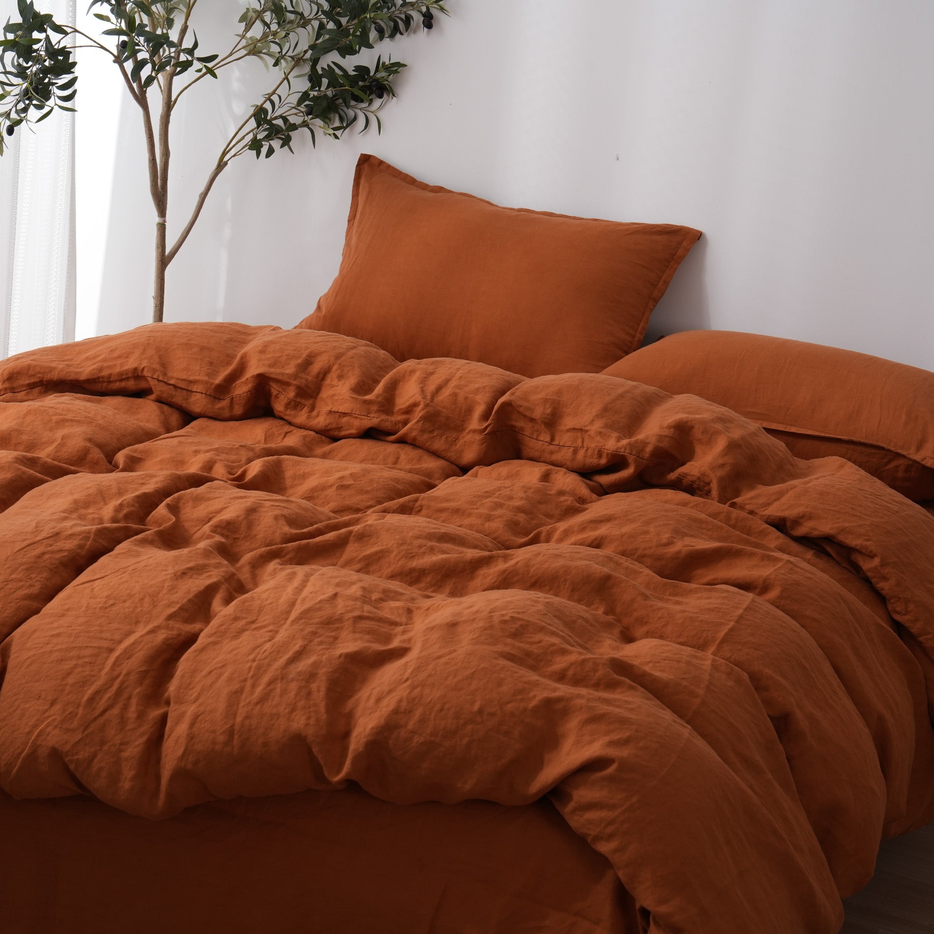 Linen Duvet Cover + Pillowcases - Clay