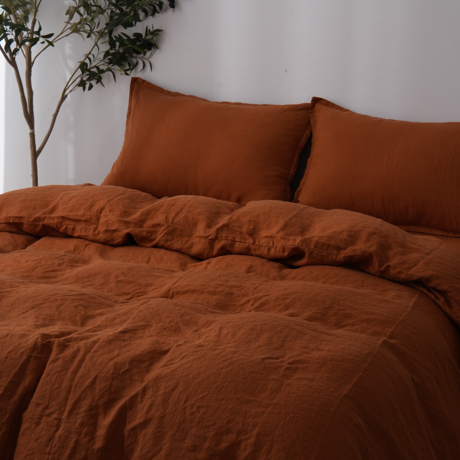 Linen Duvet Cover + Pillowcases - Clay