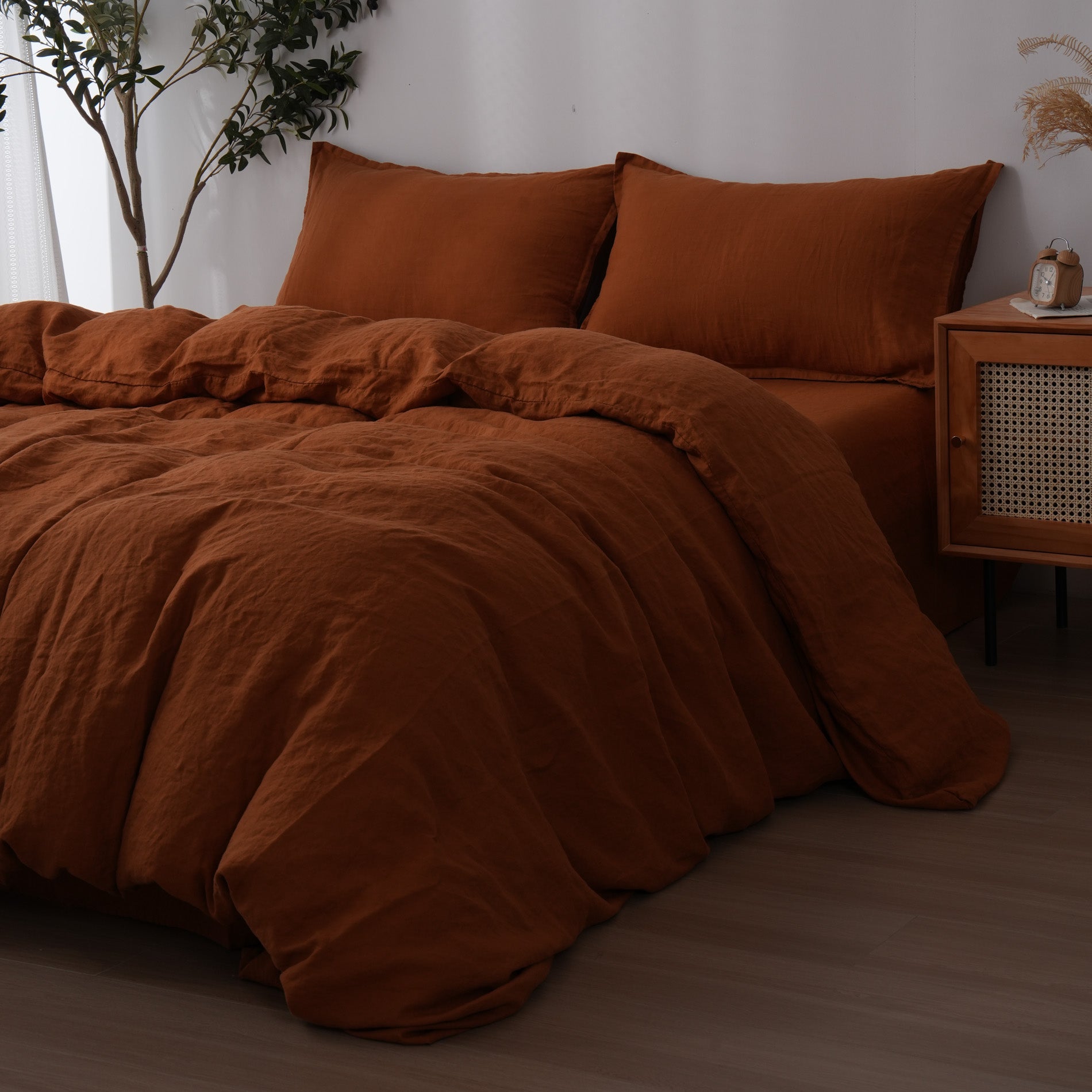 Linen Duvet Cover + Pillowcases - Clay