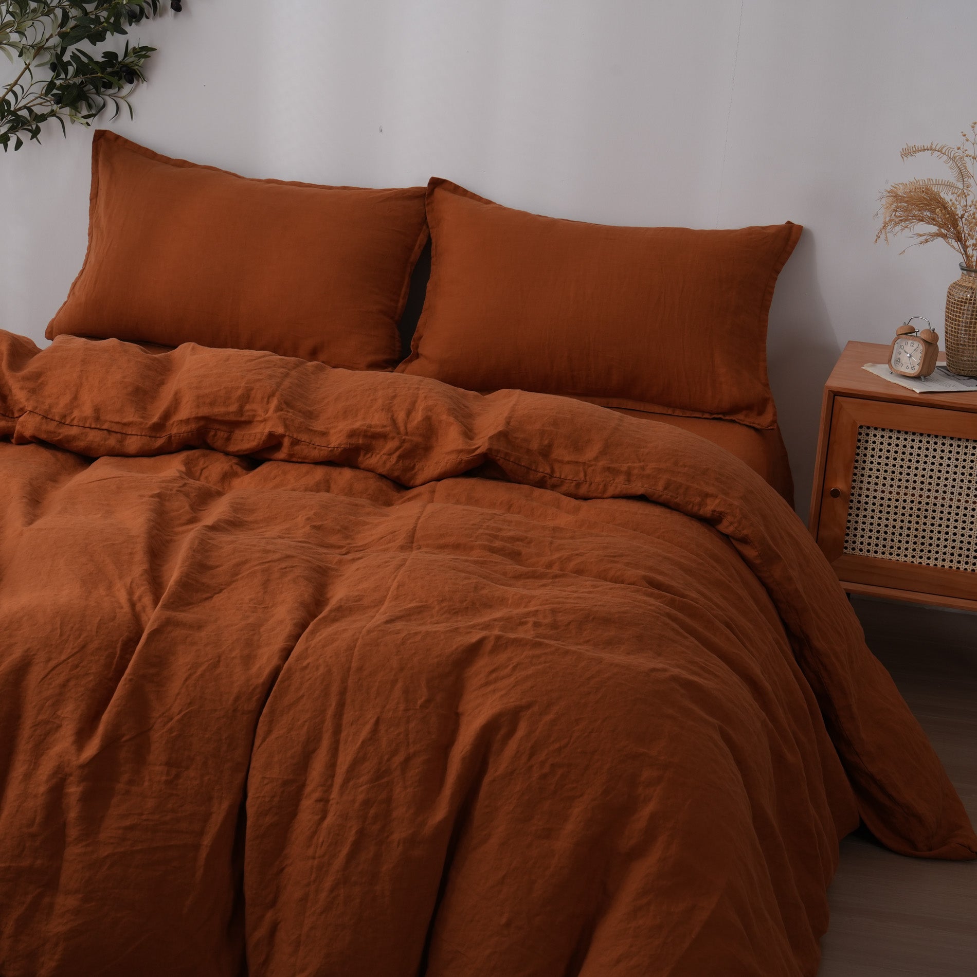 Linen Duvet Cover + Pillowcases - Clay