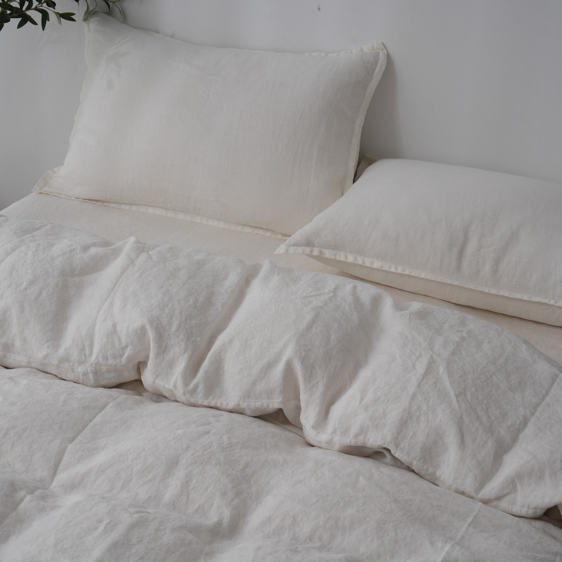 Linen Duvet Cover + Pillowcases - Cloud