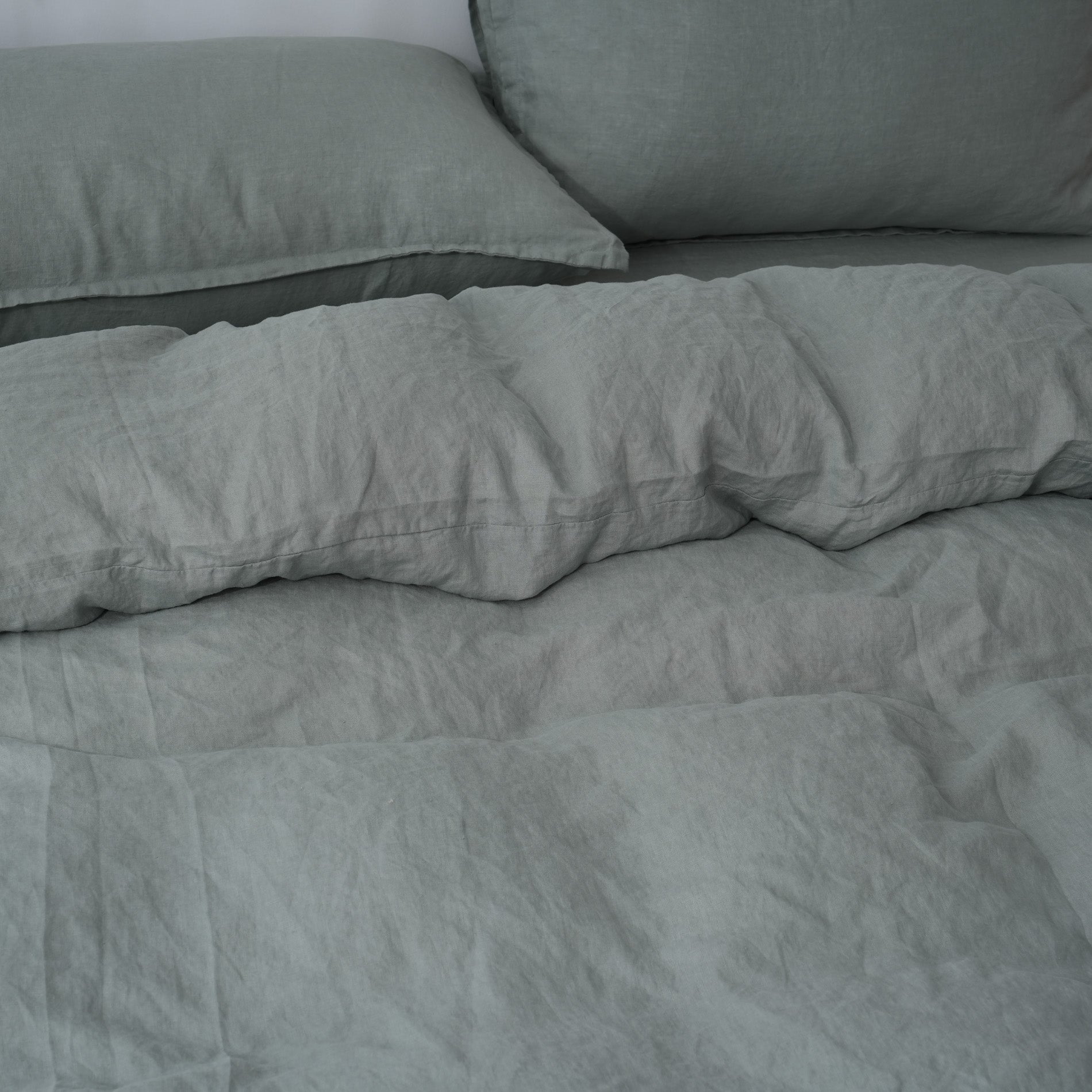 Linen Duvet Cover + Pillowcases - Sage