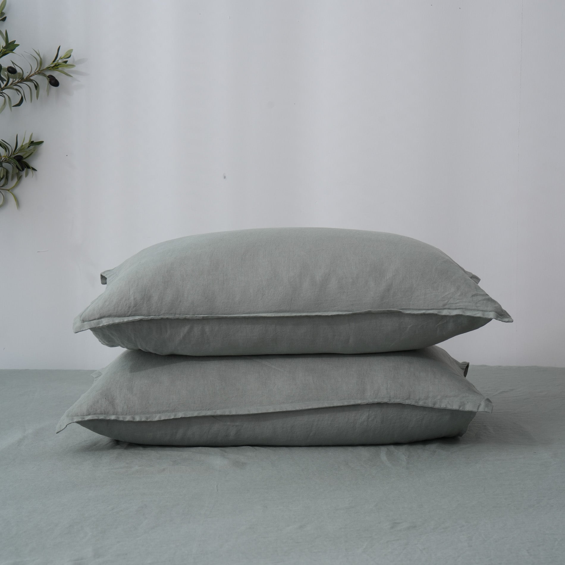 Linen Duvet Cover + Pillowcases - Sage