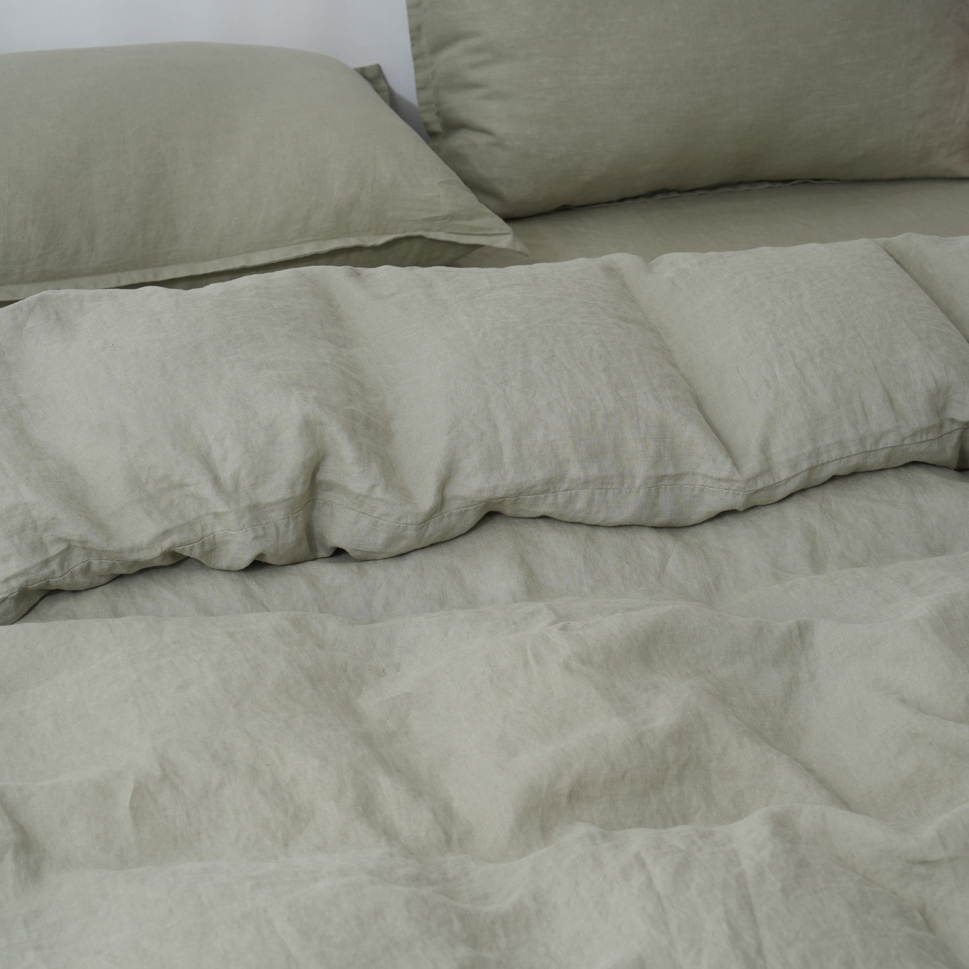 Linen Duvet Cover + Pillowcases - Fern