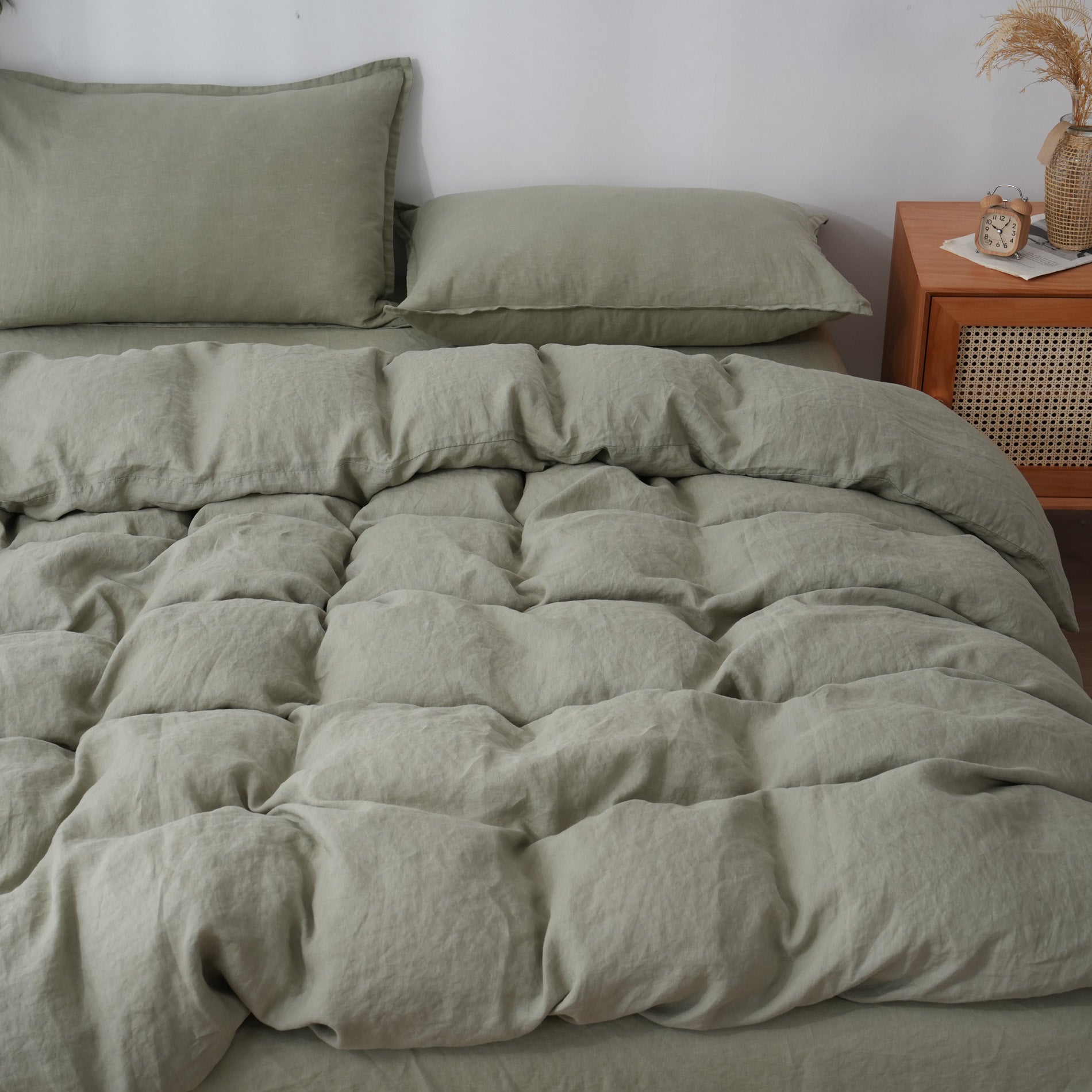 Linen Duvet Cover + Pillowcases - Fern