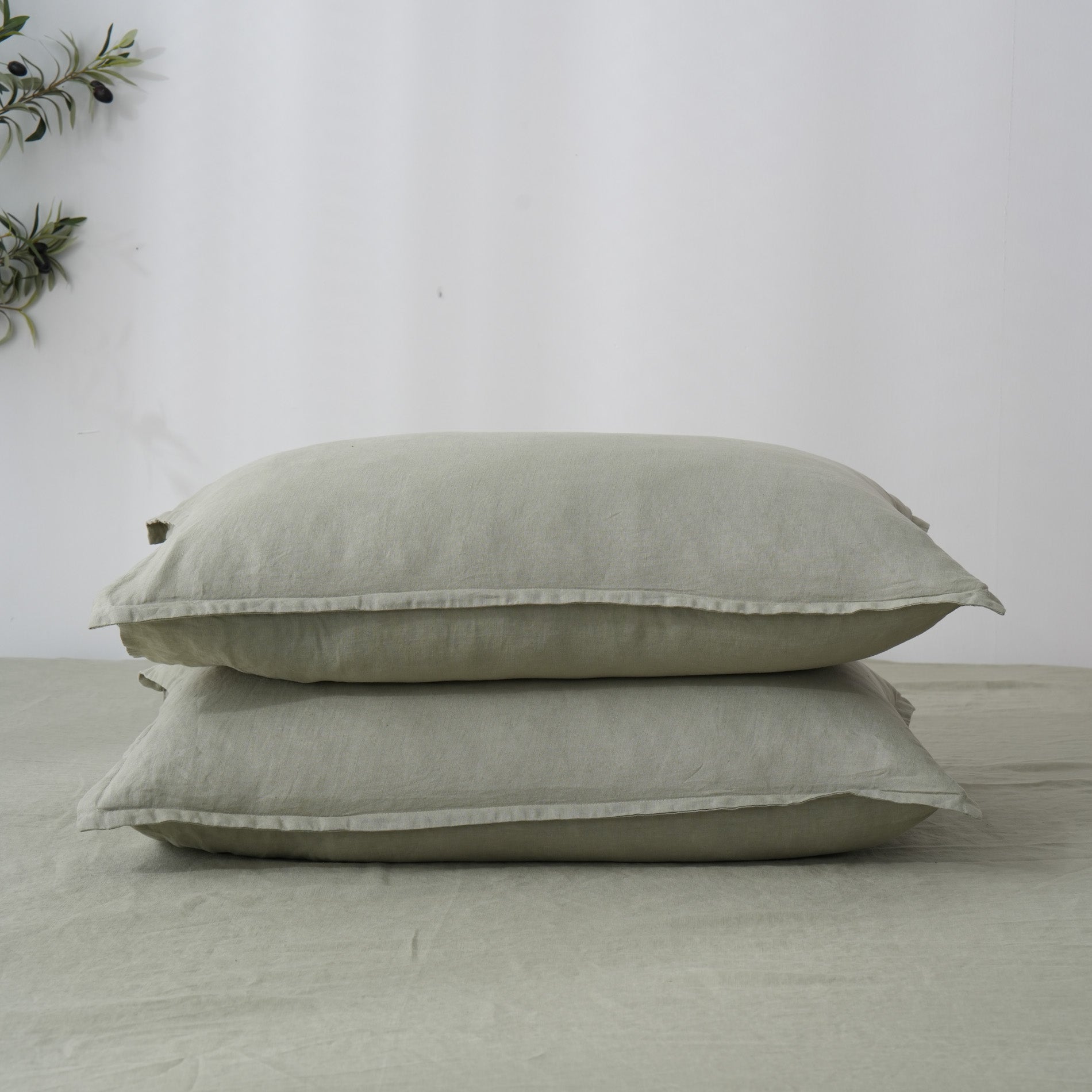 Linen Duvet Cover + Pillowcases - Fern