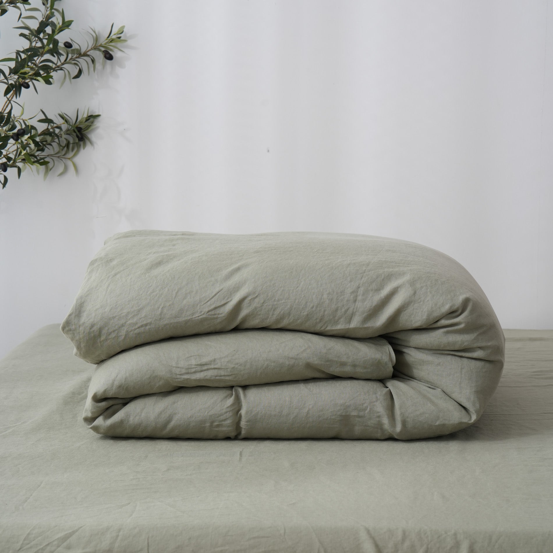 Linen Duvet Cover + Pillowcases - Fern