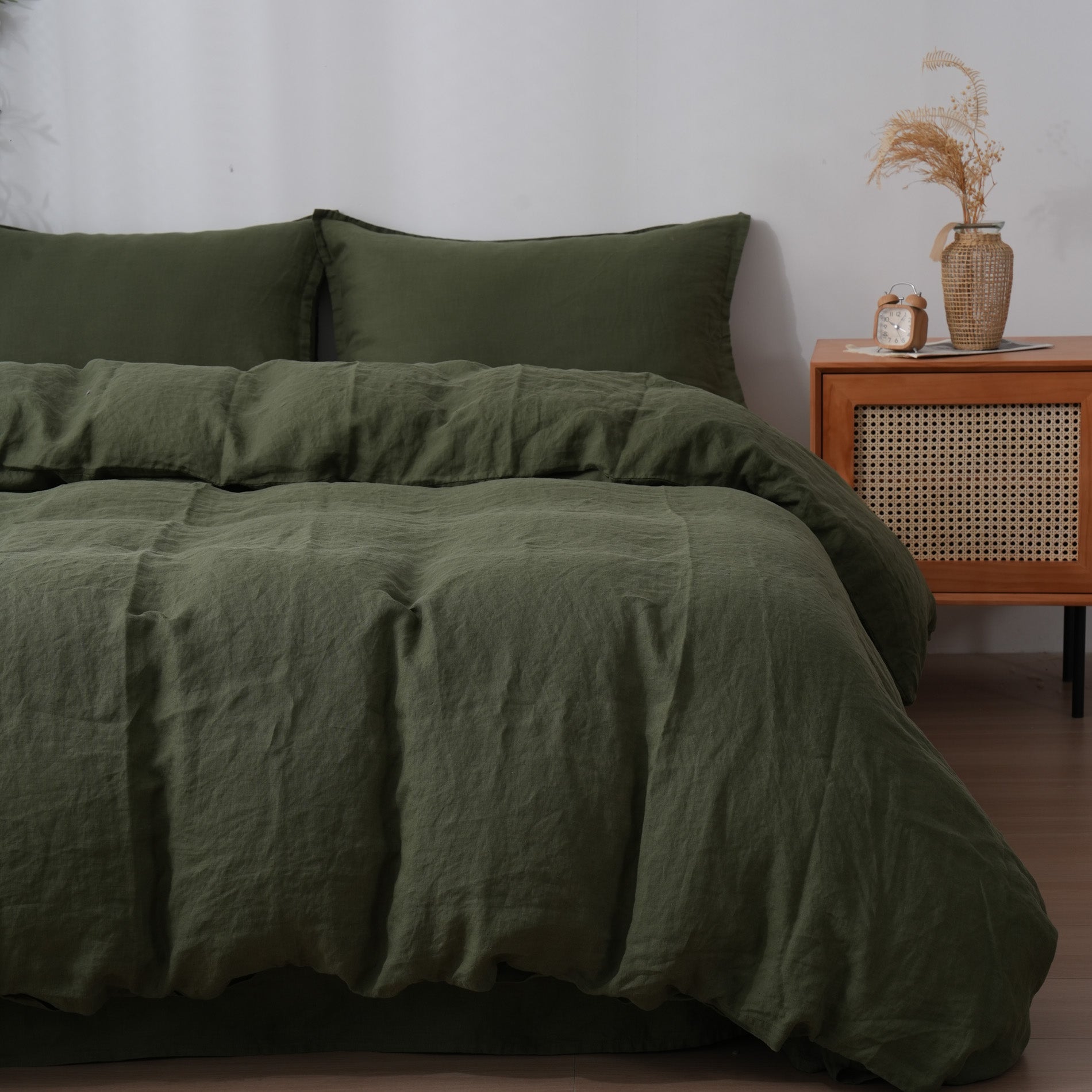 Linen Duvet Cover + Pillowcases - Forest