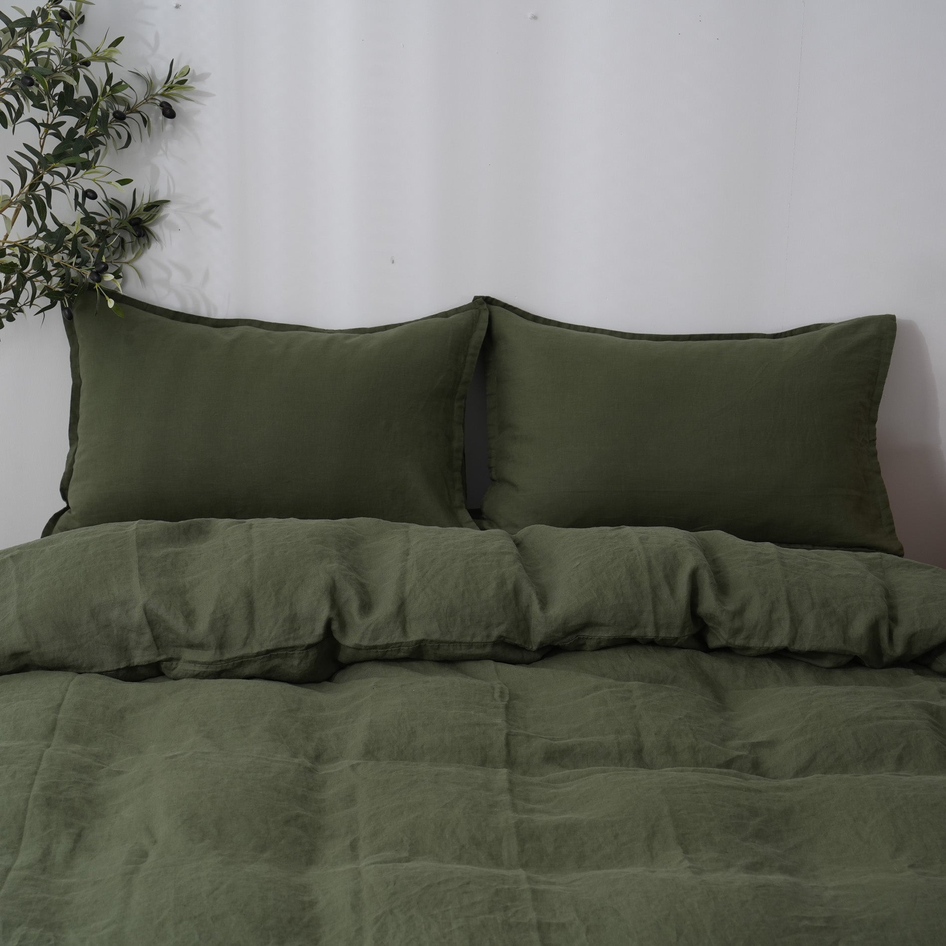Linen Duvet Cover + Pillowcases - Forest