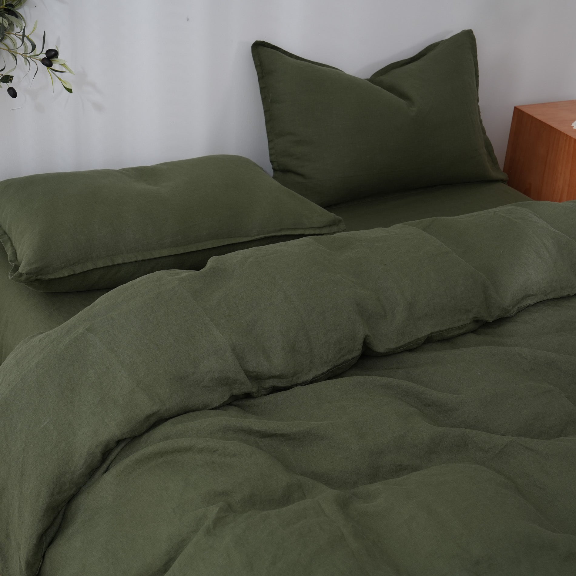 Linen Duvet Cover + Pillowcases - Forest
