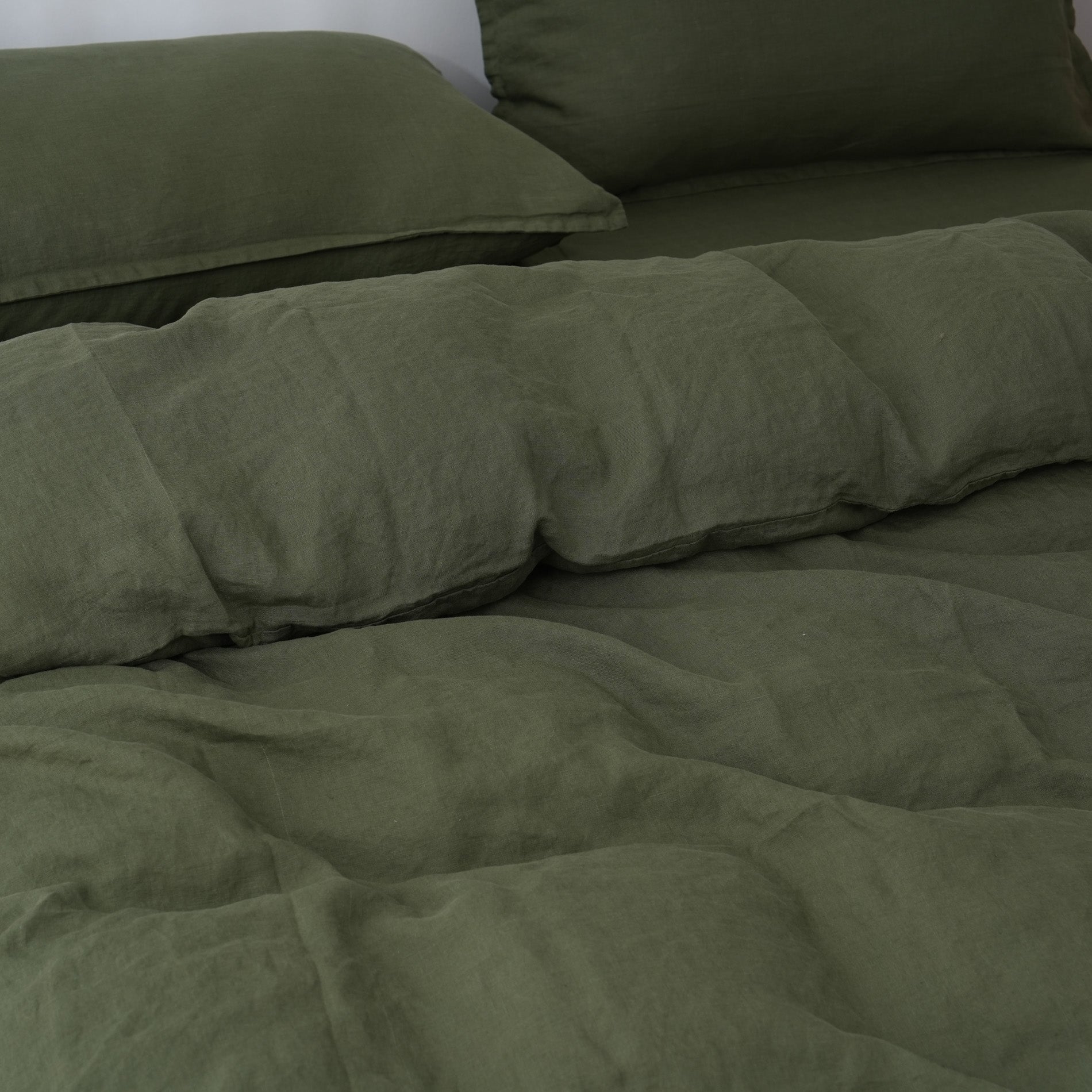 Linen Duvet Cover + Pillowcases - Forest