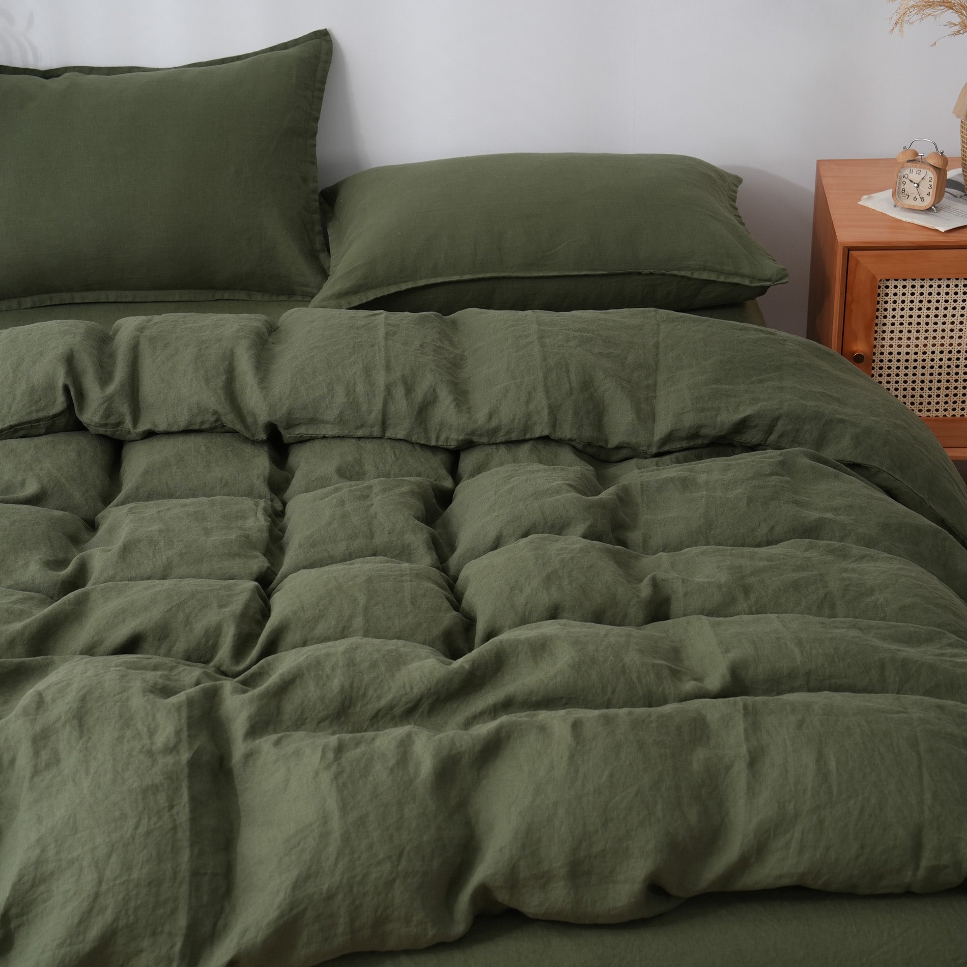 Linen Duvet Cover + Pillowcases - Forest