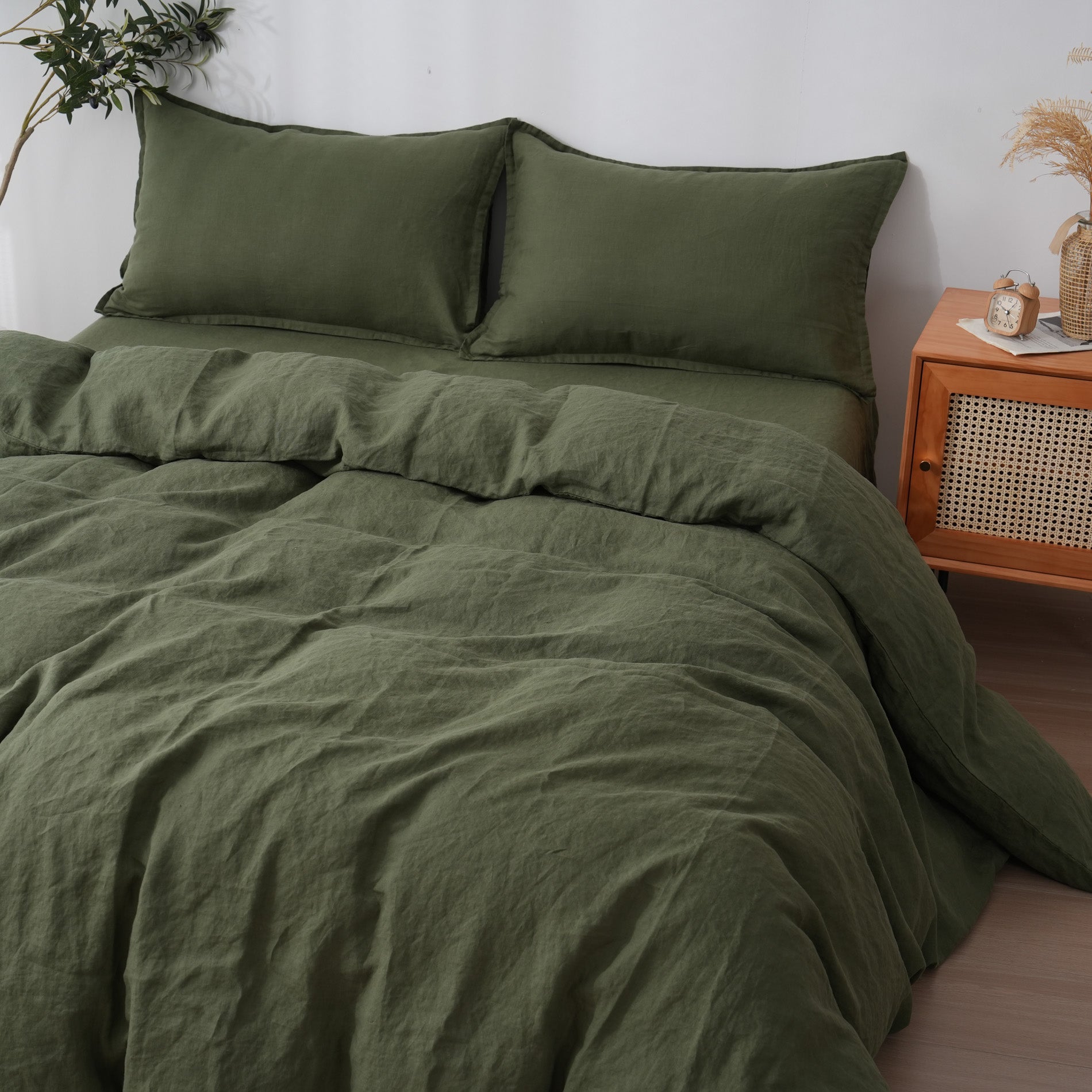 Linen Duvet Cover + Pillowcases - Forest