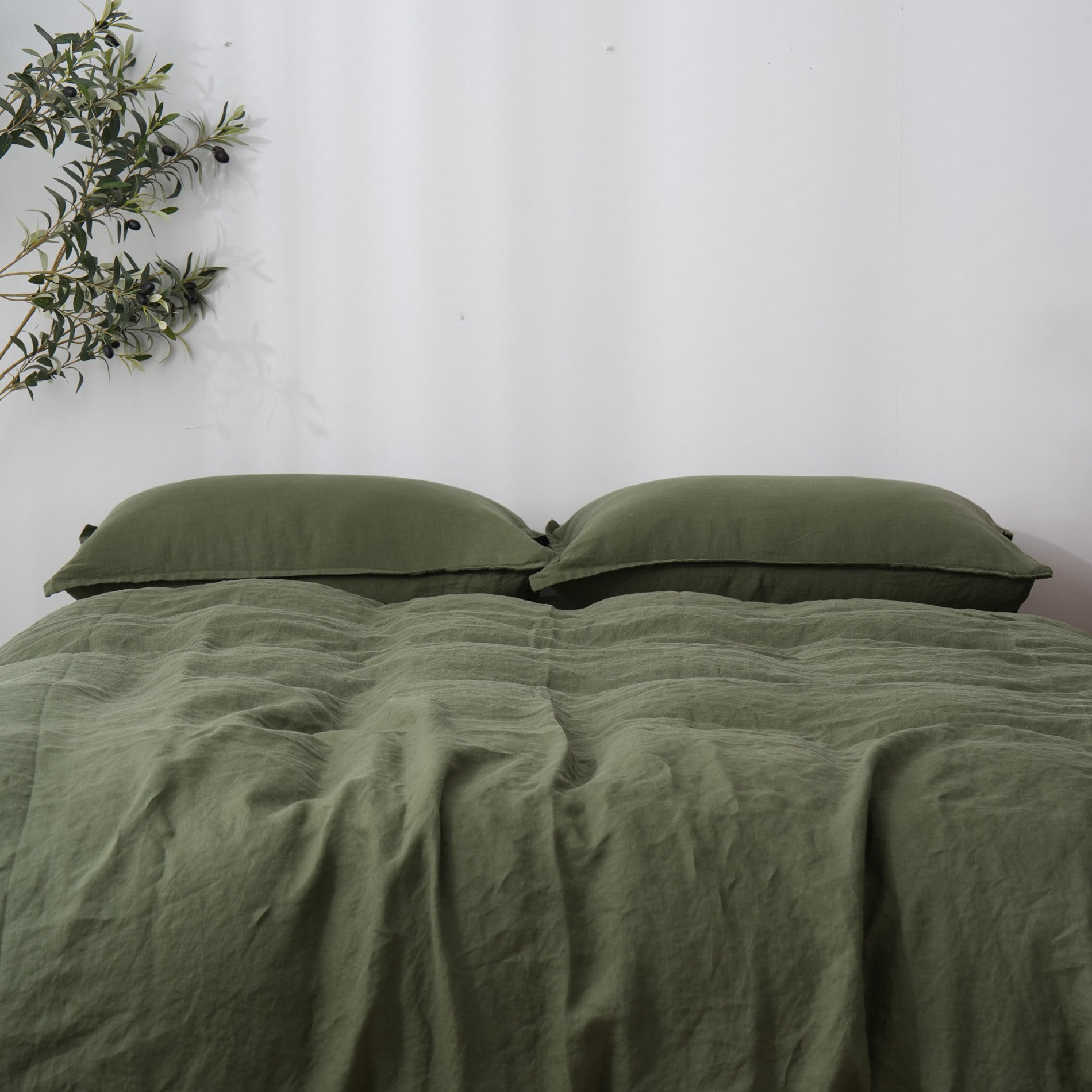 Linen Duvet Cover + Pillowcases - Forest