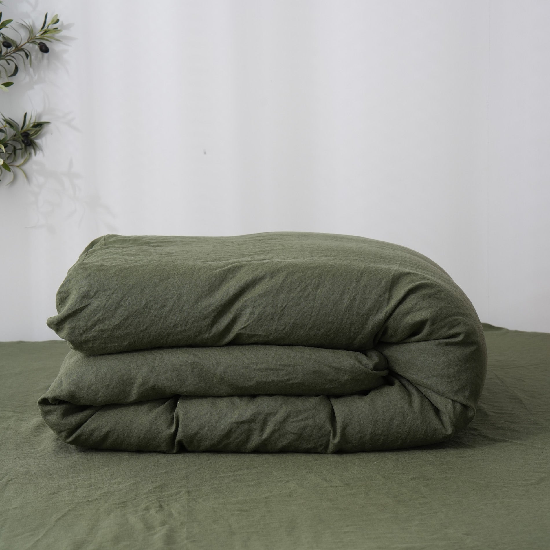 Linen Duvet Cover + Pillowcases - Forest