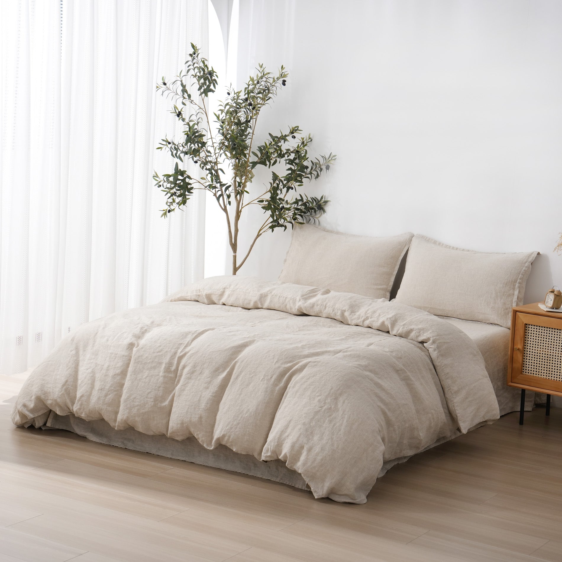 Linen Duvet Cover + Pillowcases - Sand