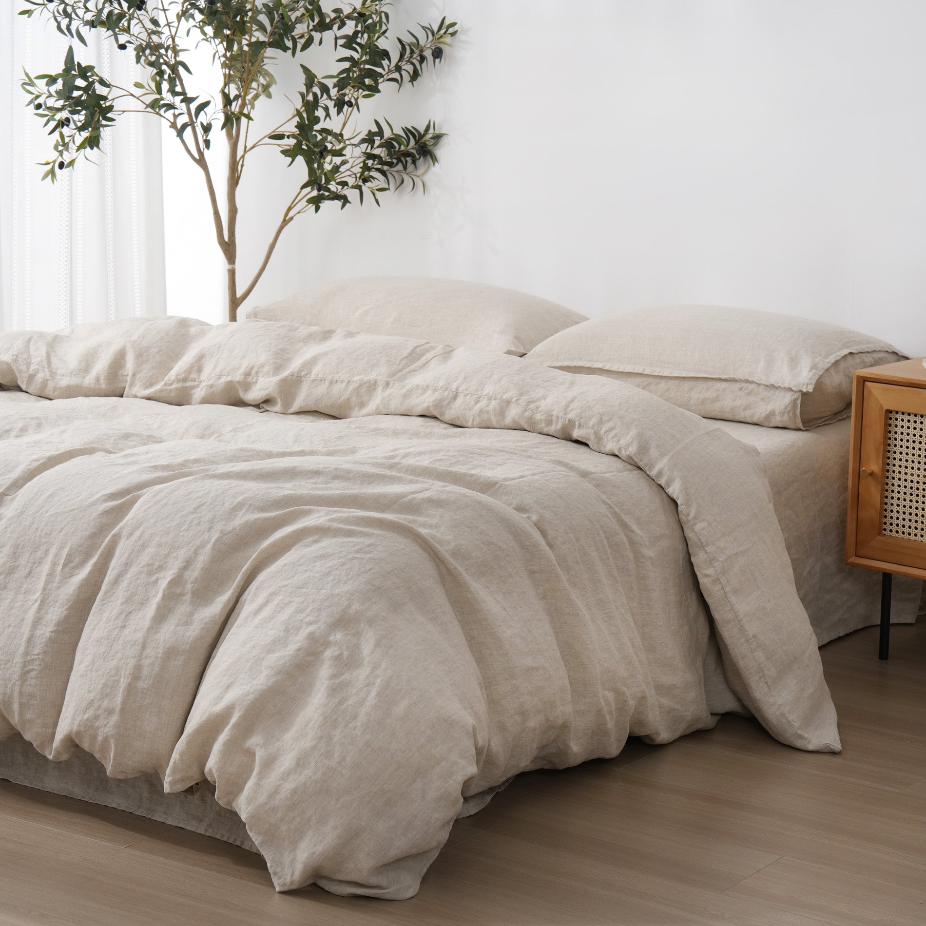 Linen Duvet Cover + Pillowcases - Sand
