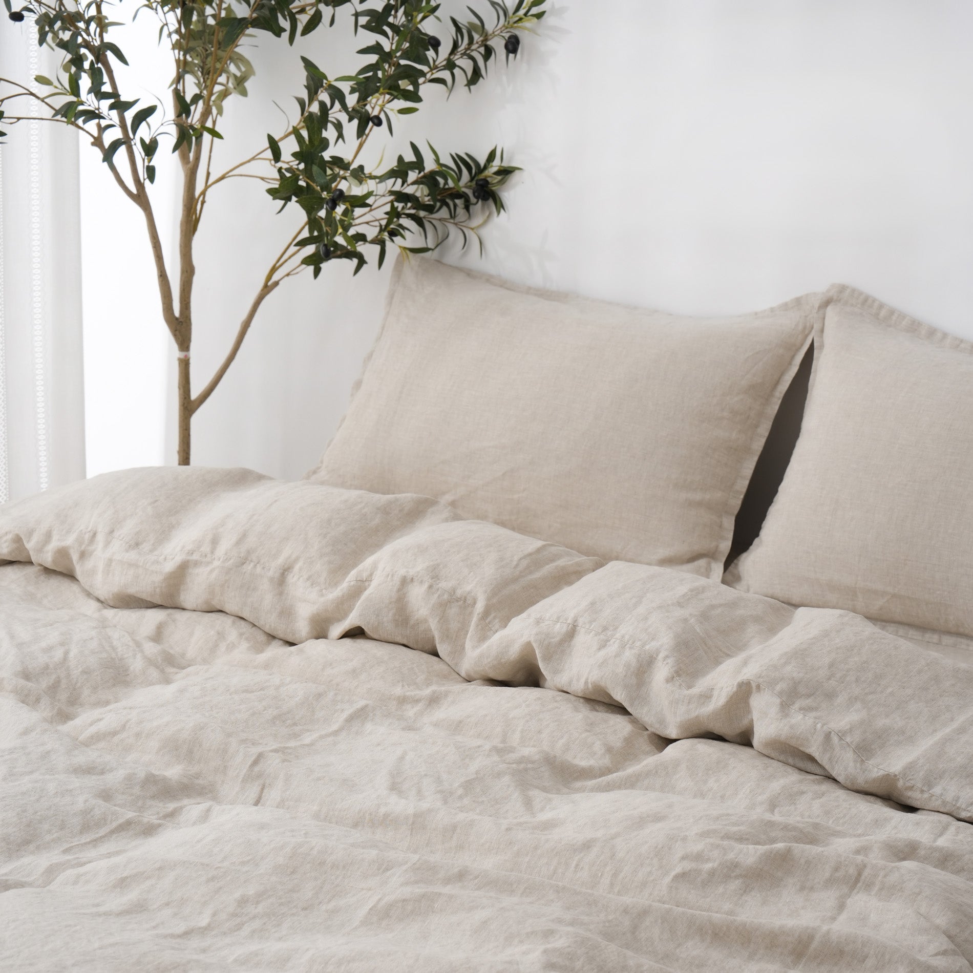 Linen Duvet Cover + Pillowcases - Sand