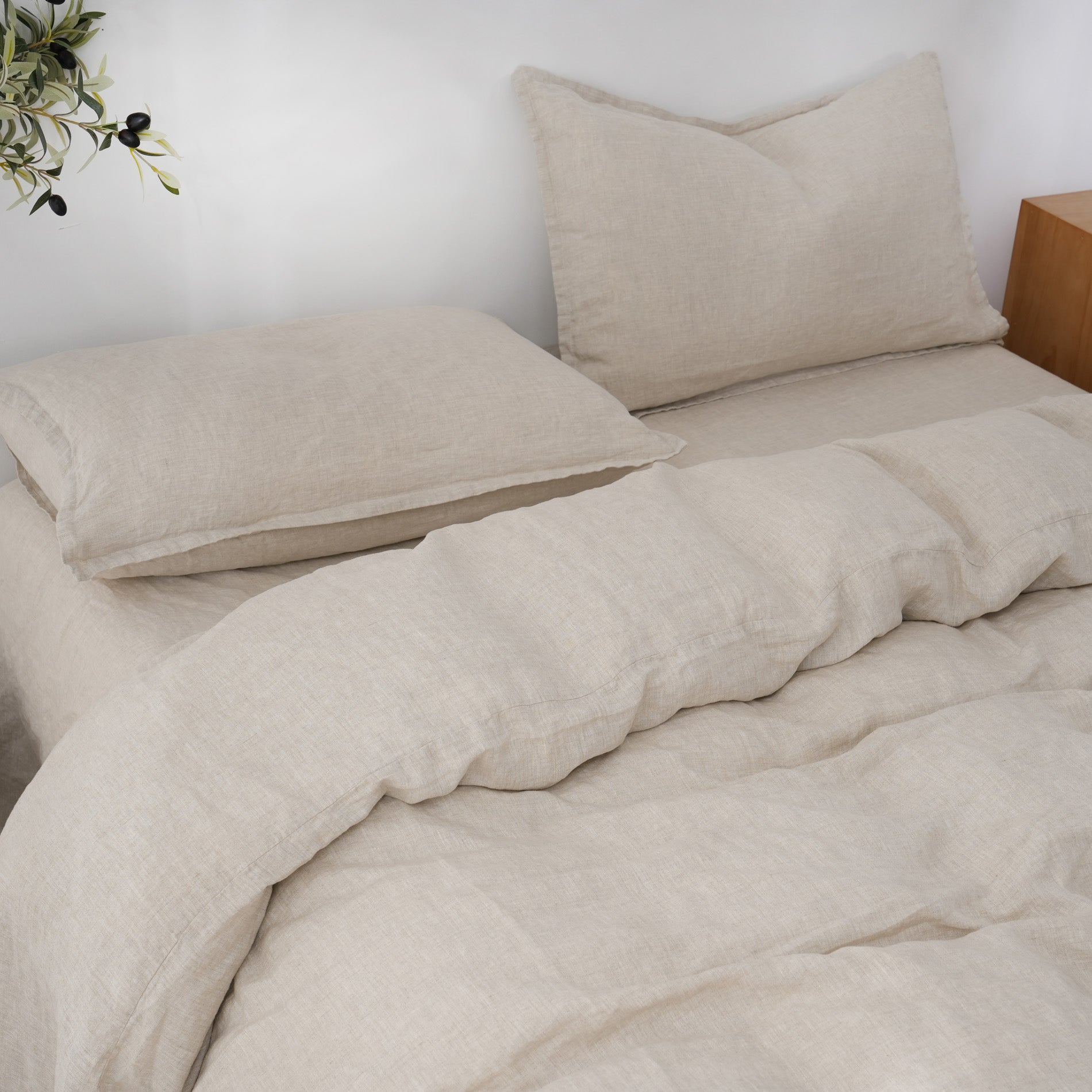 Linen Duvet Cover + Pillowcases - Sand