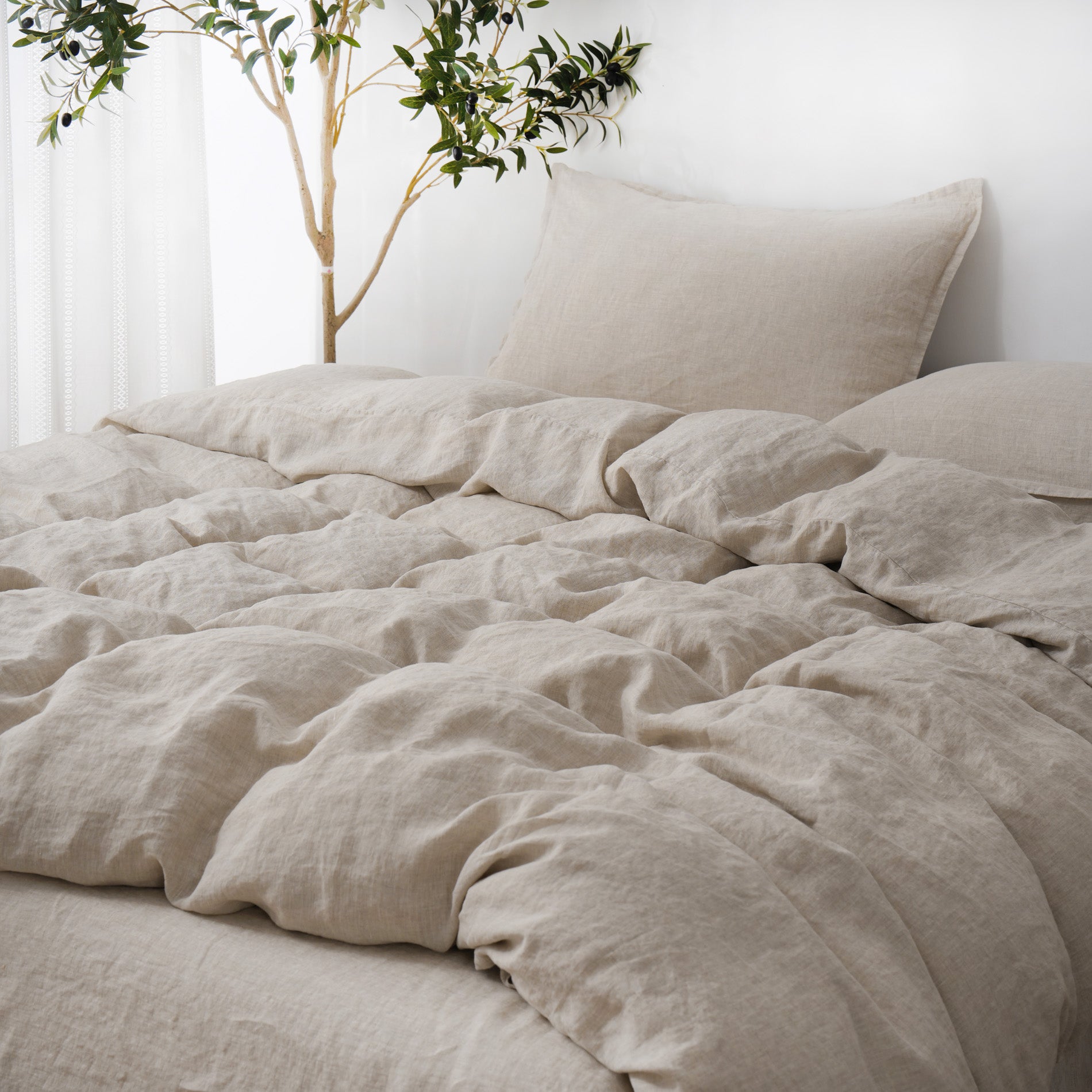 Linen Duvet Cover + Pillowcases - Sand