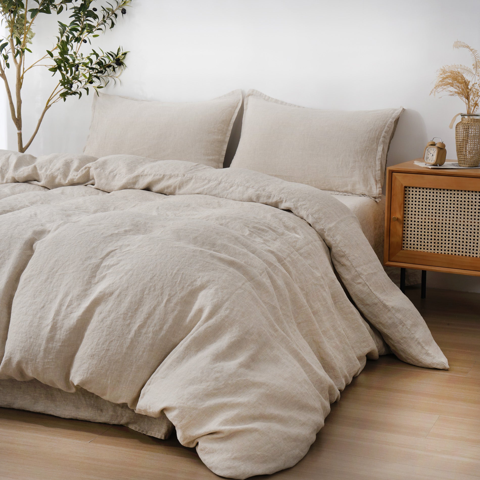 Linen Duvet Cover + Pillowcases - Sand