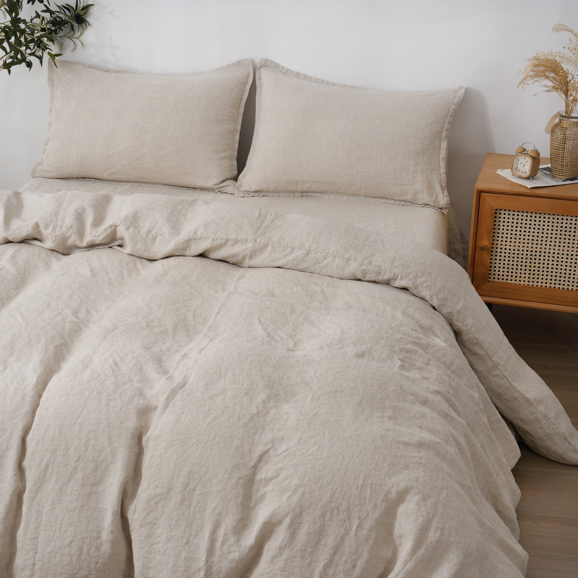 Linen Duvet Cover + Pillowcases - Sand