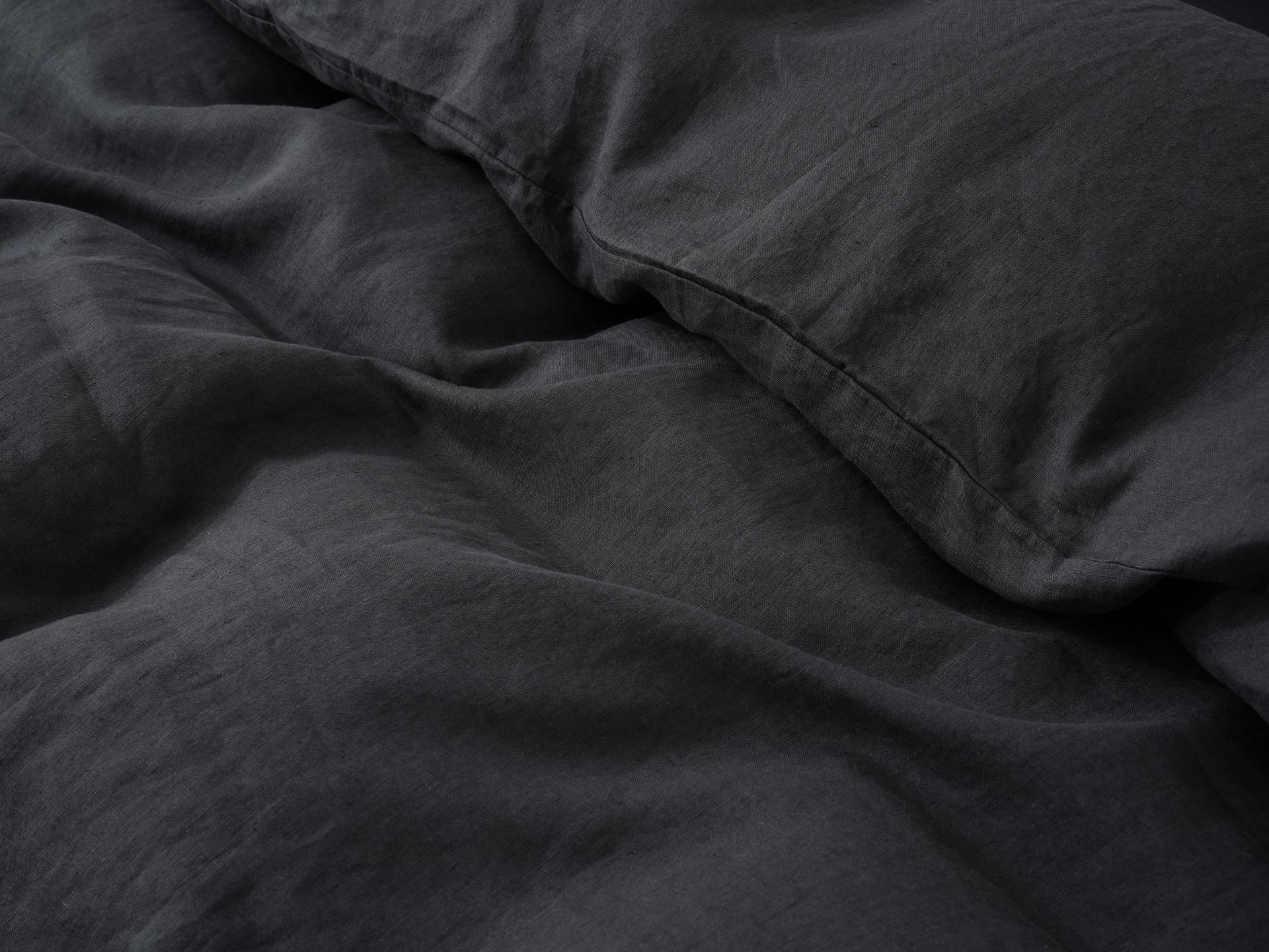 Linen Duvet Cover + Pillowcases - Charcoal
