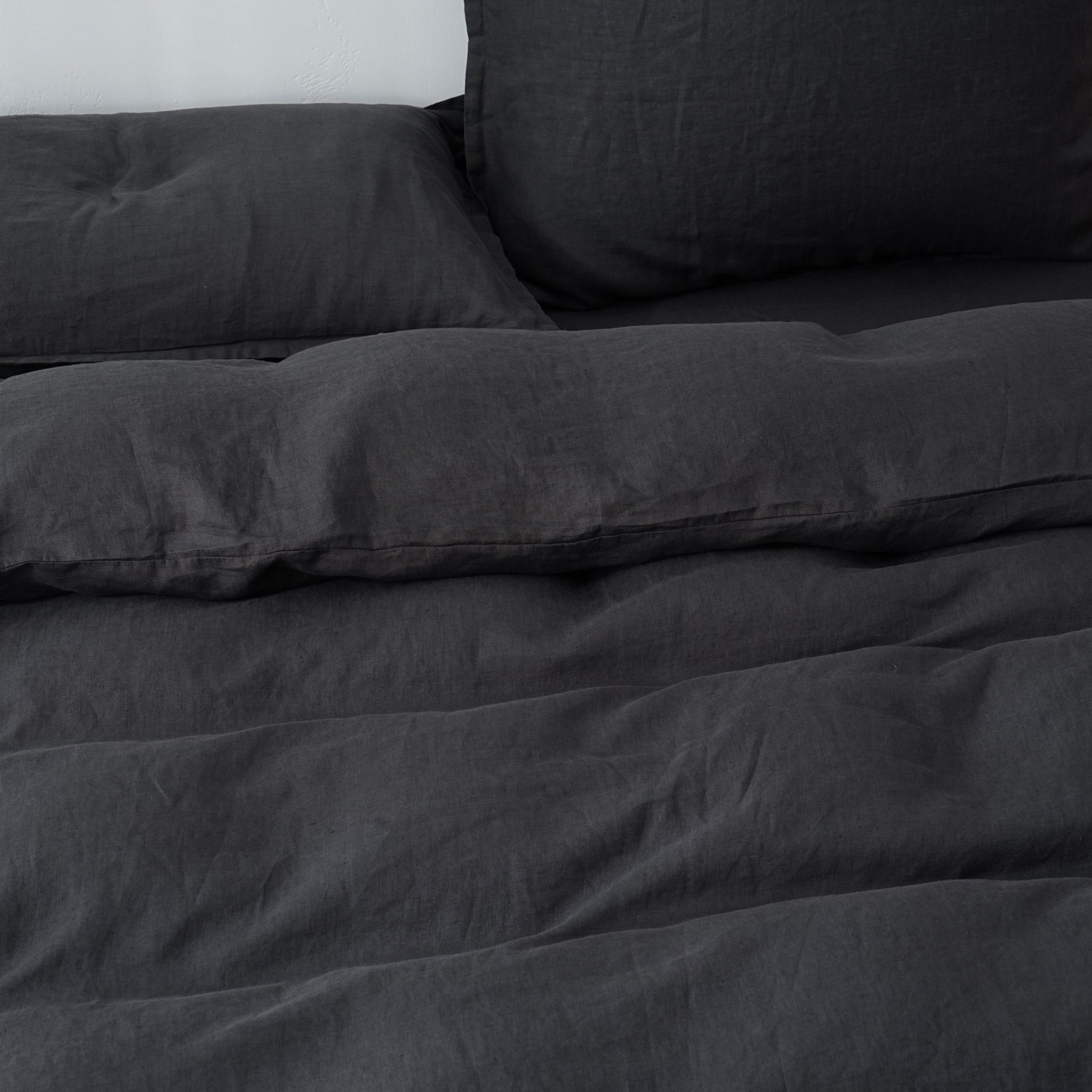 Linen Duvet Cover + Pillowcases - Charcoal