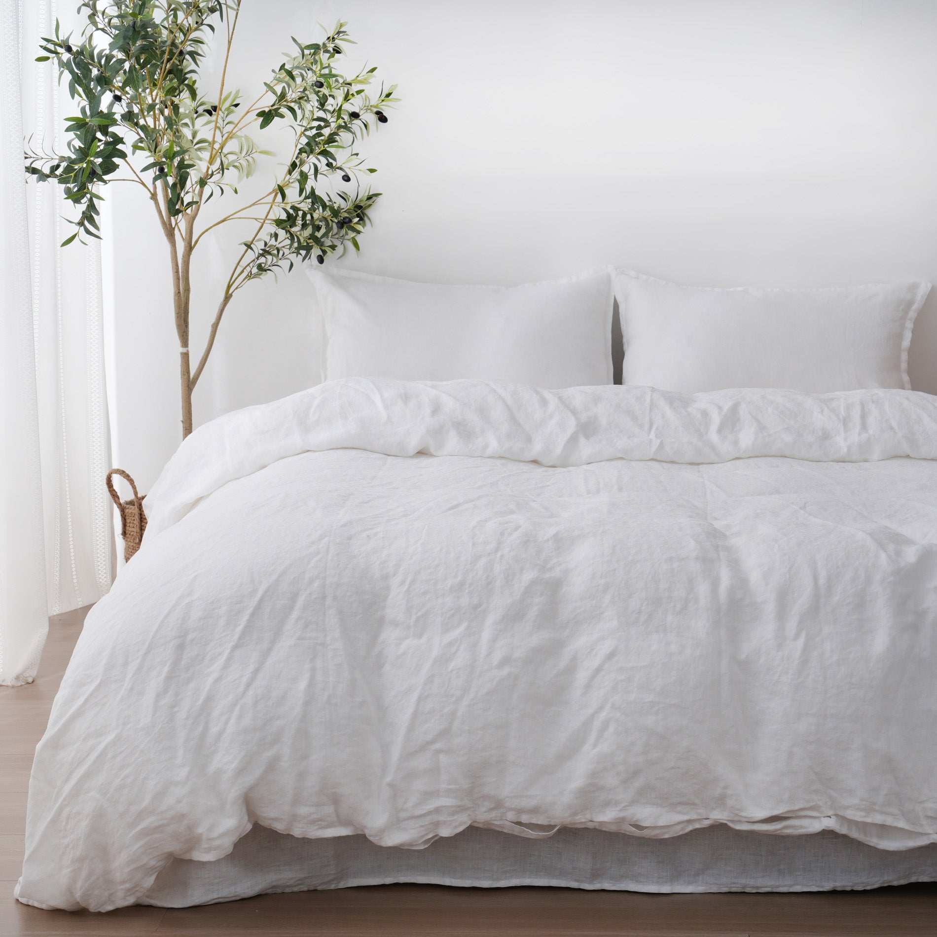 Linen Duvet Cover + Pillowcases - Snow