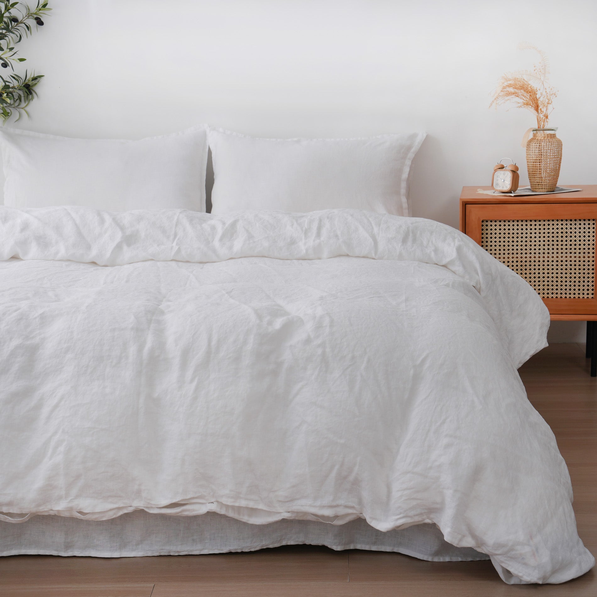 Linen Duvet Cover + Pillowcases - Snow