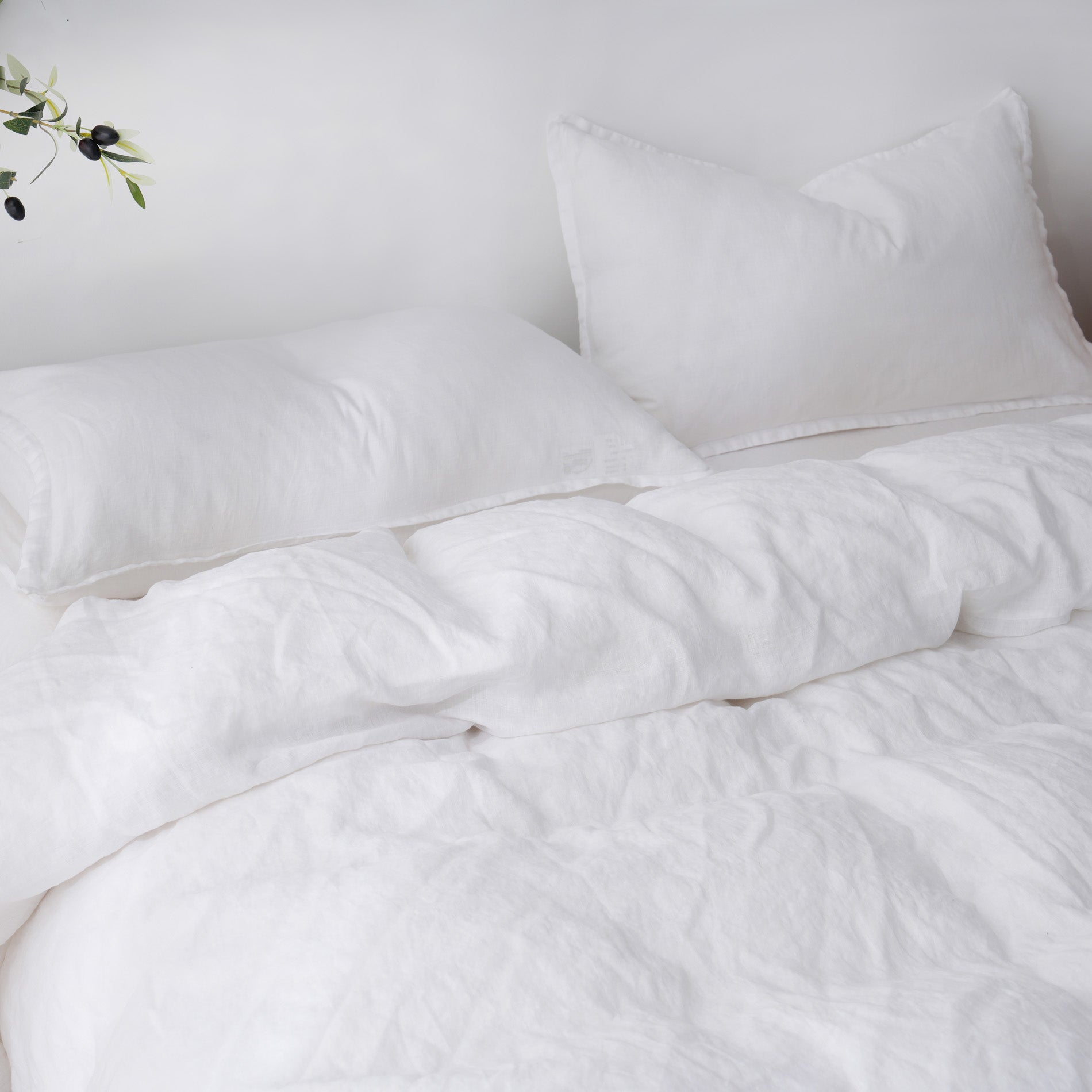 Linen Duvet Cover + Pillowcases - Snow