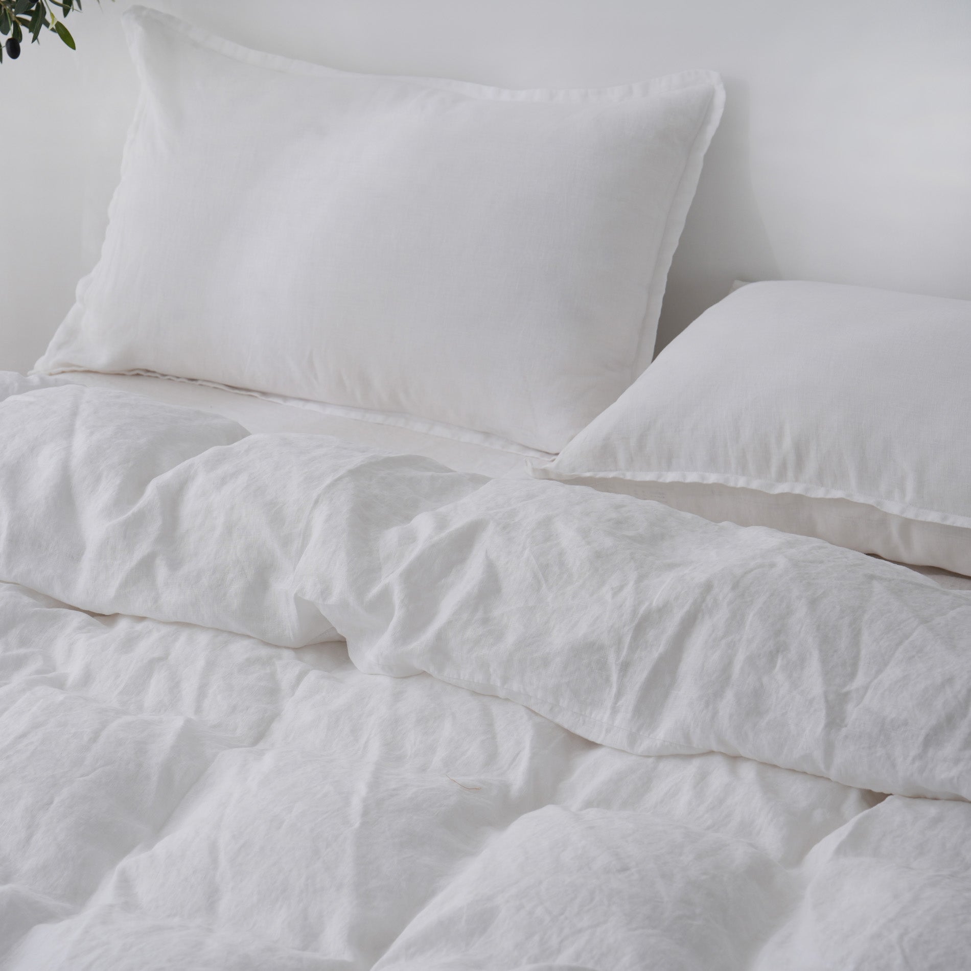Linen Duvet Cover + Pillowcases - Snow