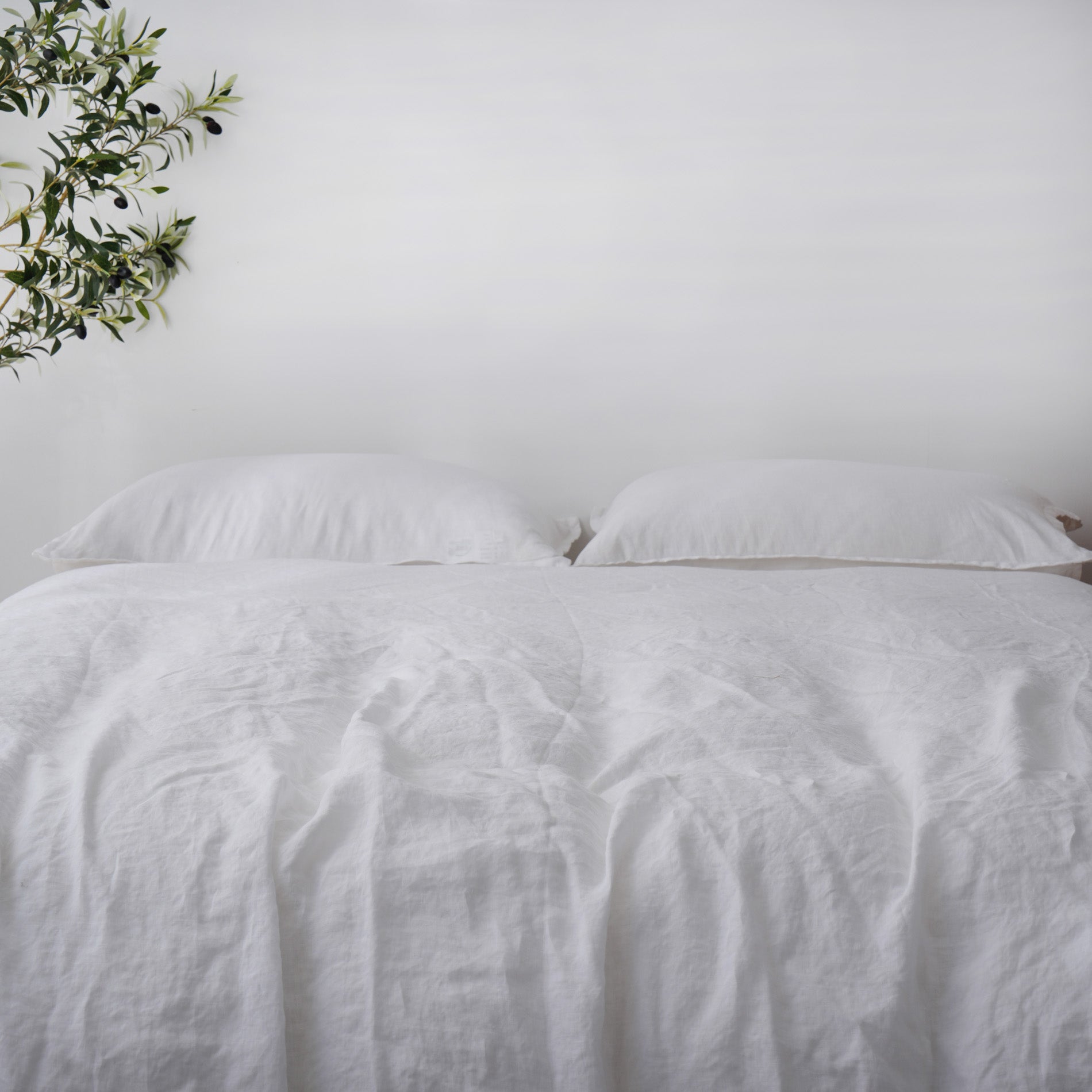 Linen Duvet Cover + Pillowcases - Snow
