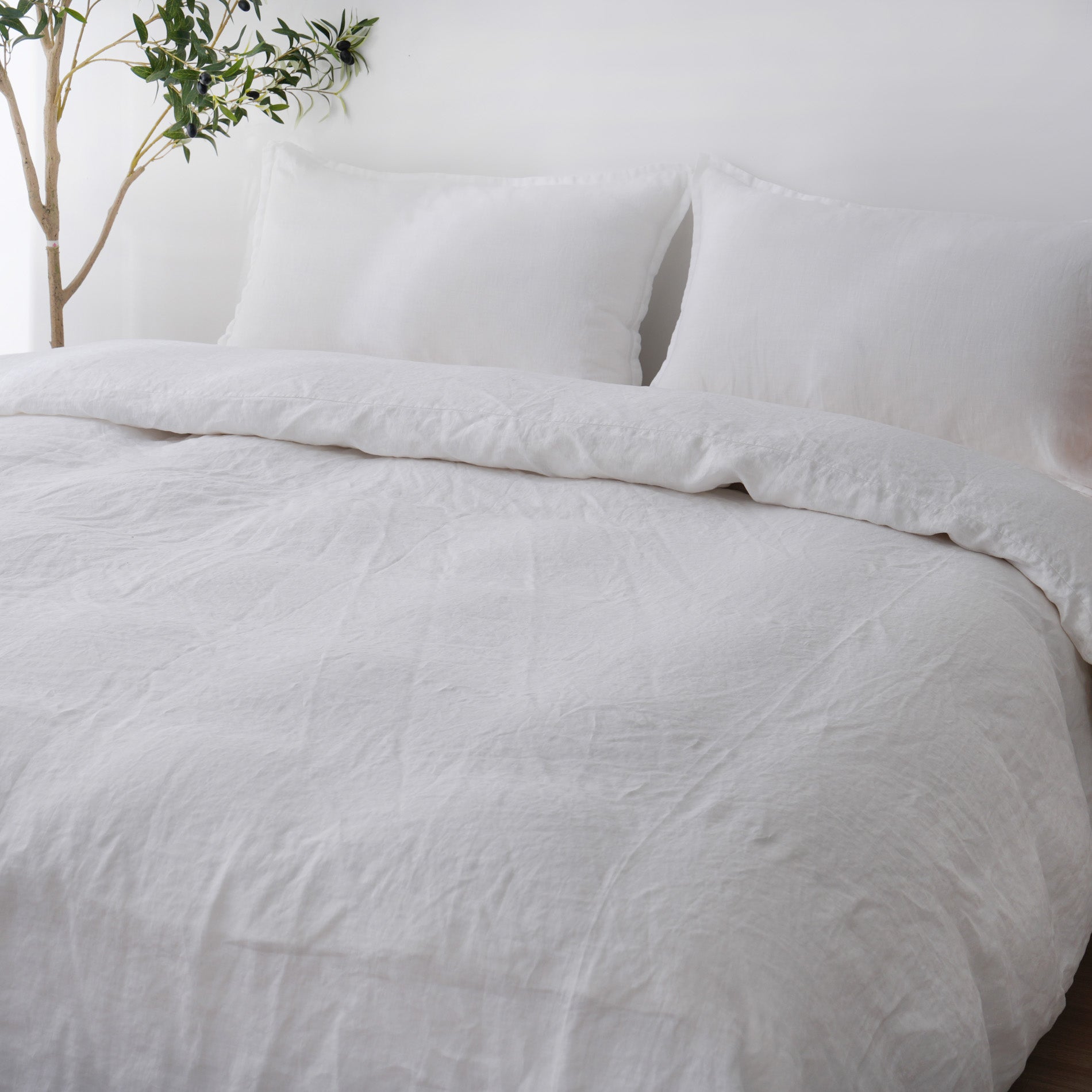 Linen Duvet Cover + Pillowcases - Snow