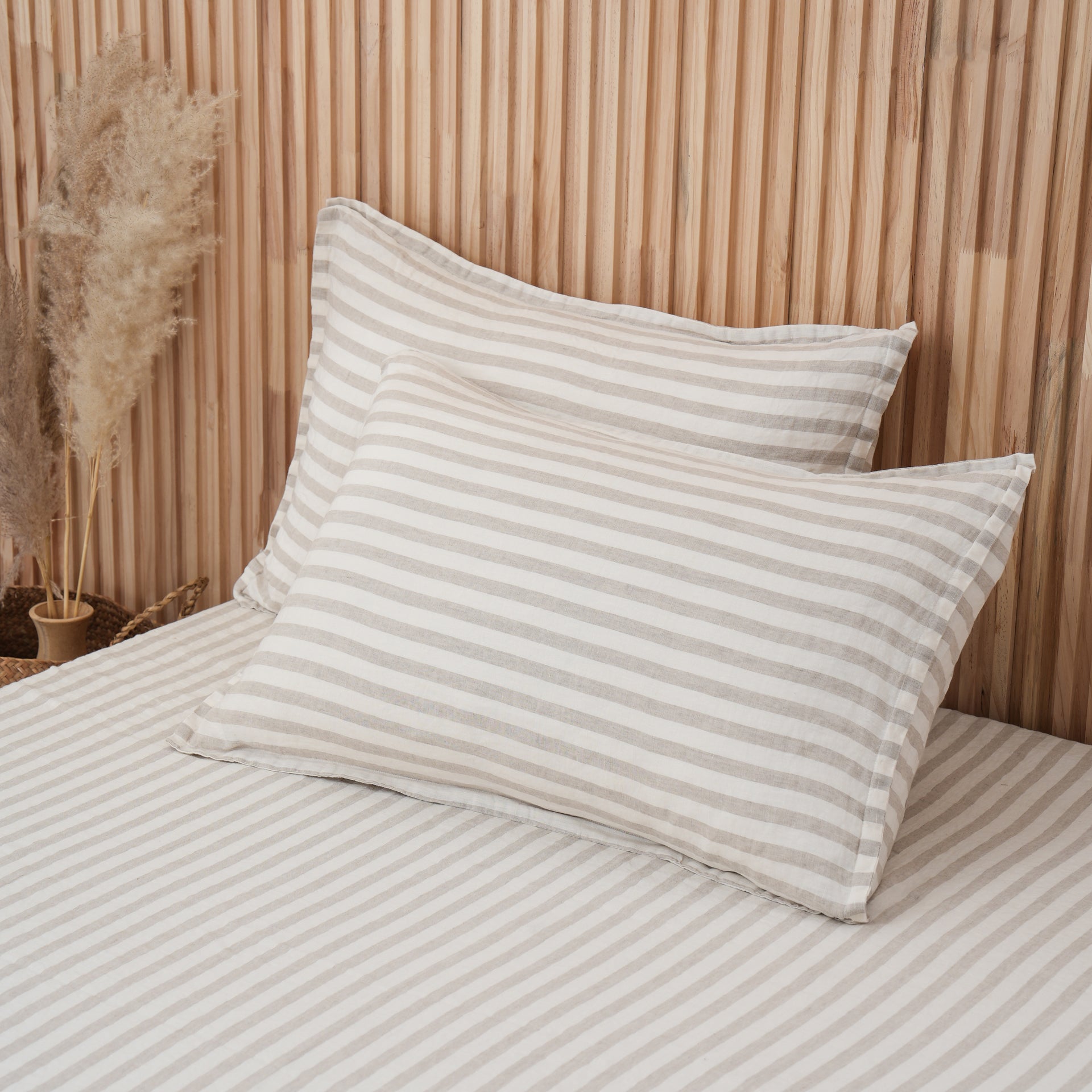 Linen Sheet Set - Sand Stripe