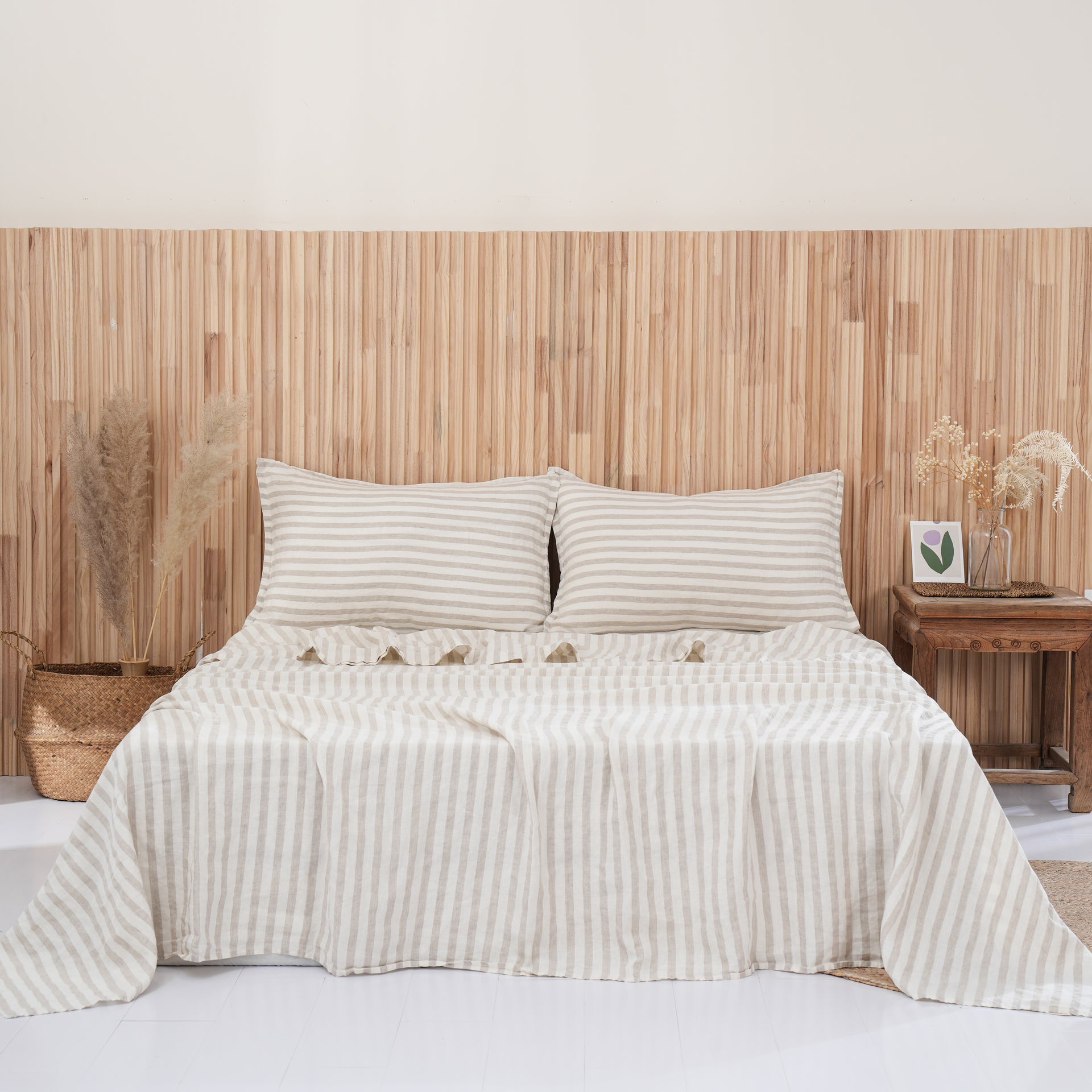 Linen Sheet Set - Sand Stripe