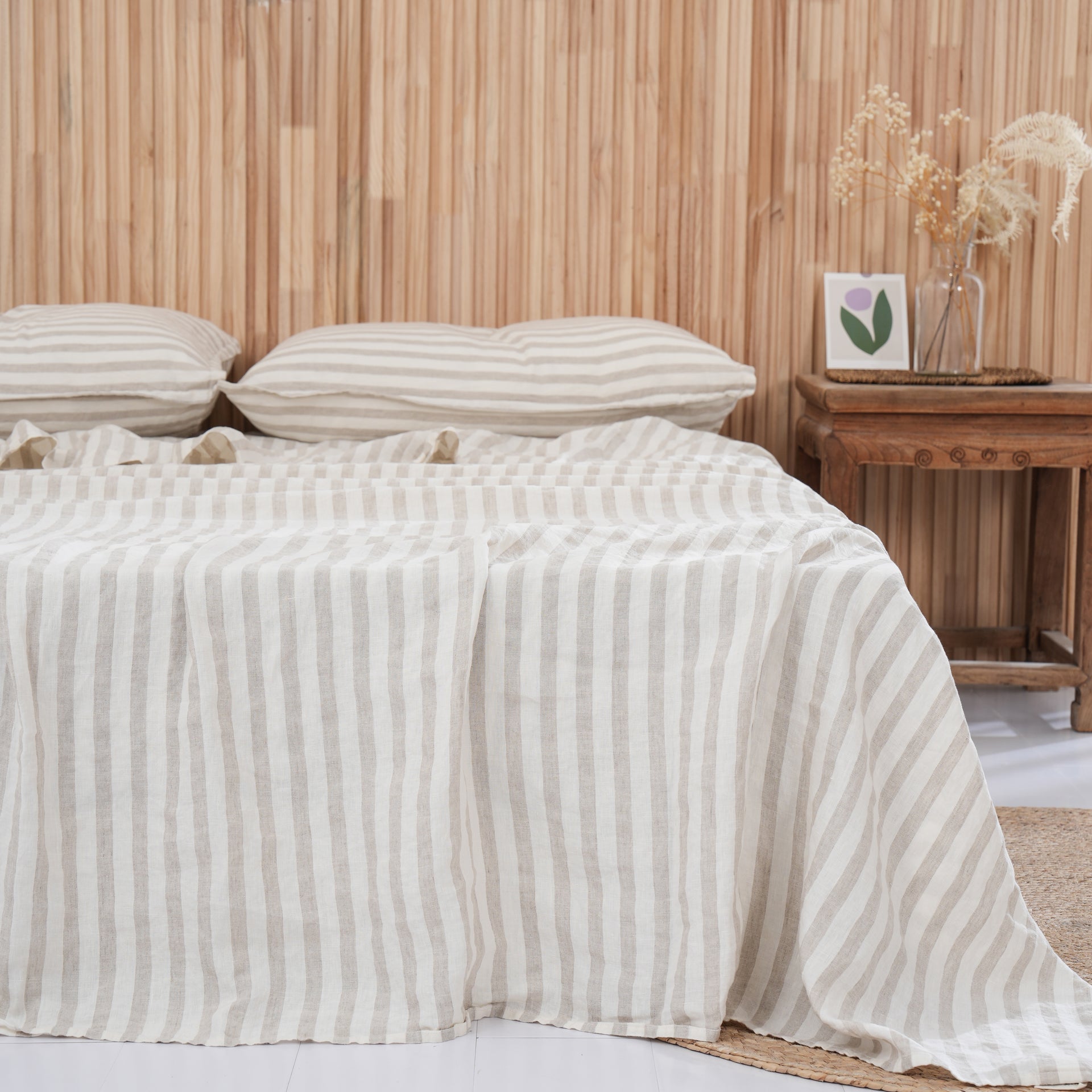 Linen Sheet Set - Sand Stripe