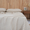 Linen Flat Sheet - Sand Stripe