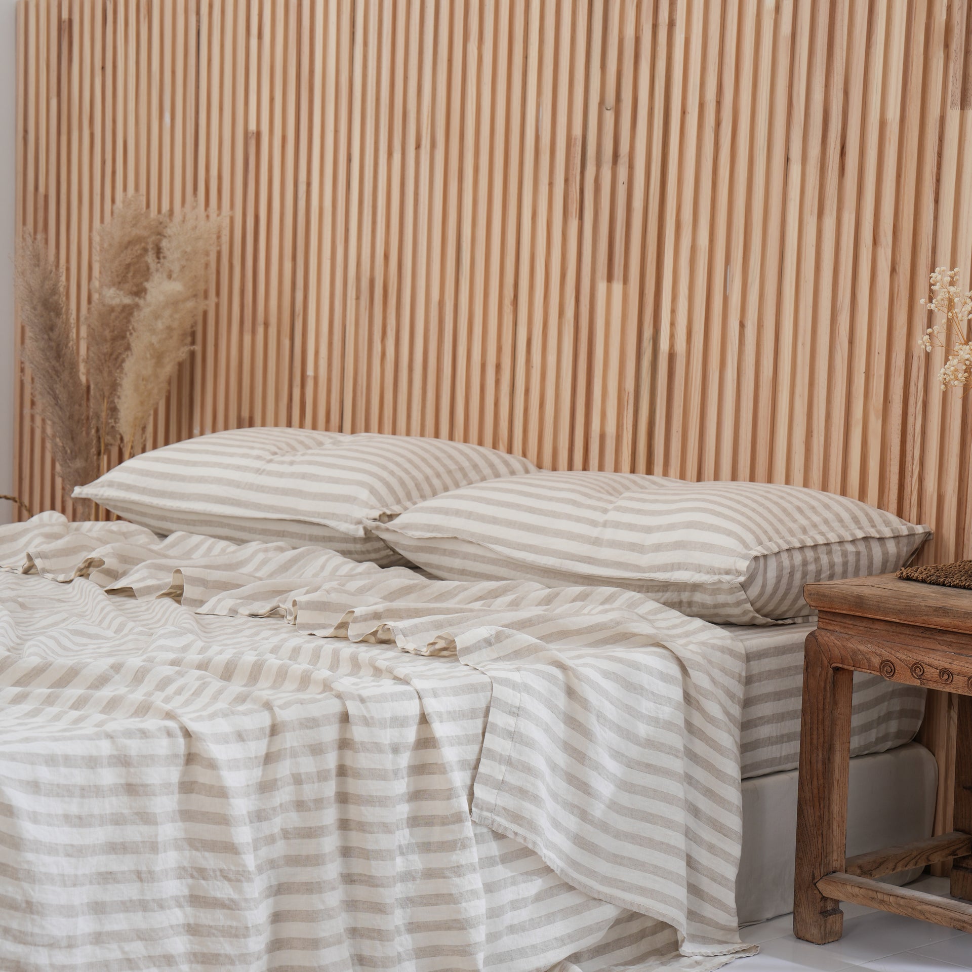 Linen Sheet Set - Sand Stripe