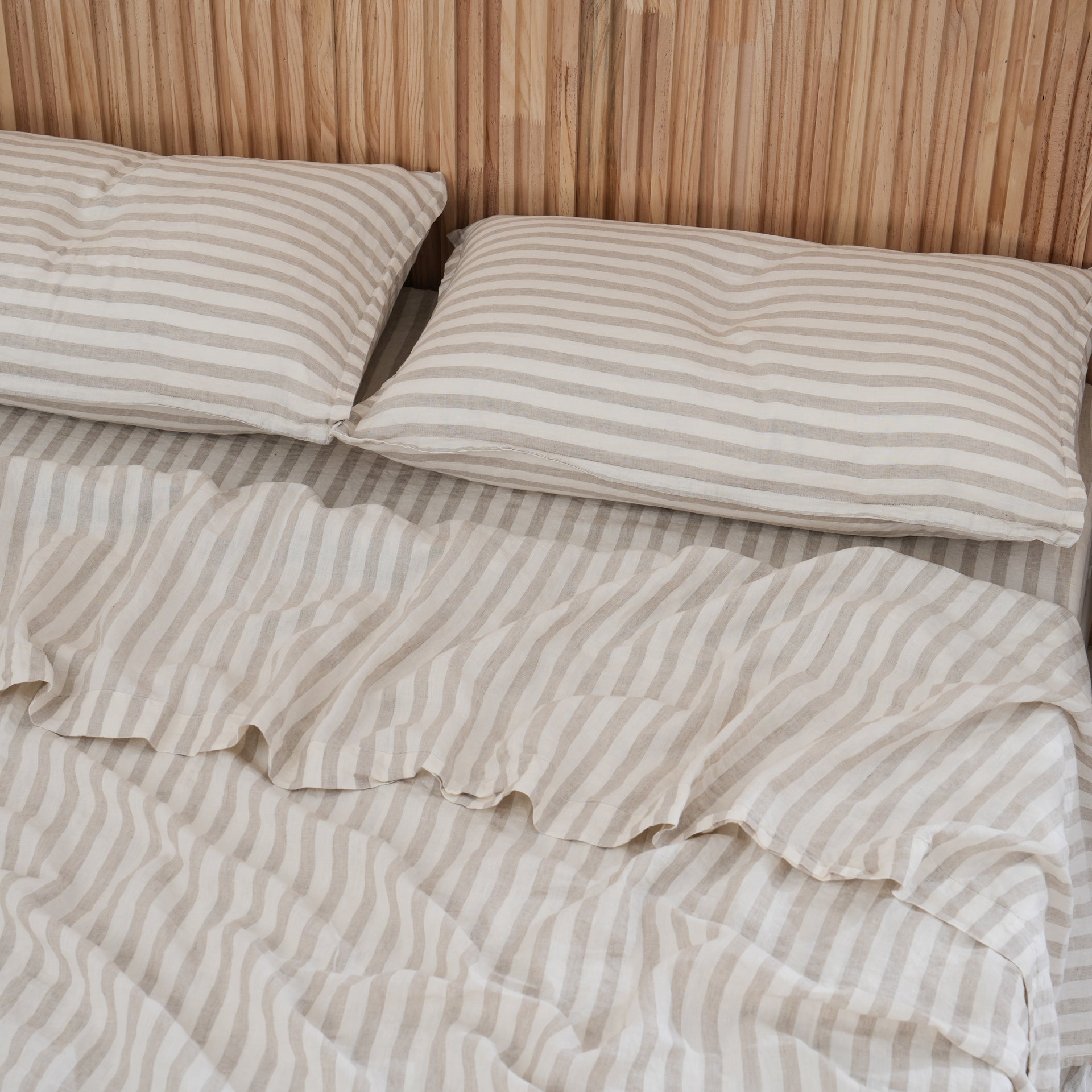 Linen Sheet Set - Sand Stripe