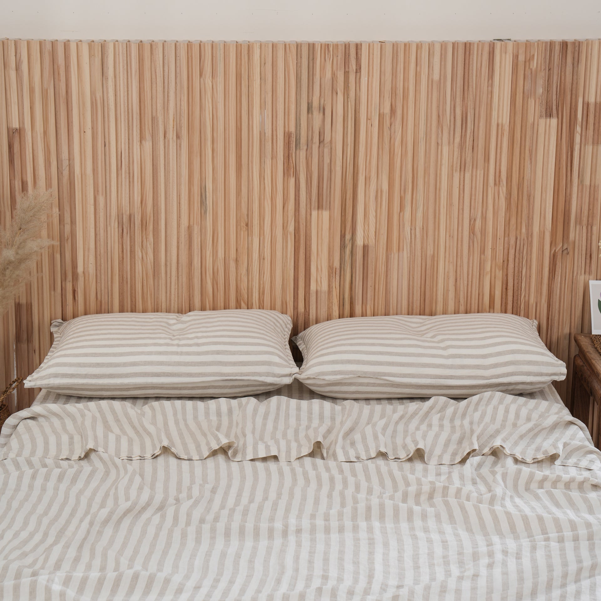 Linen Sheet Set - Sand Stripe
