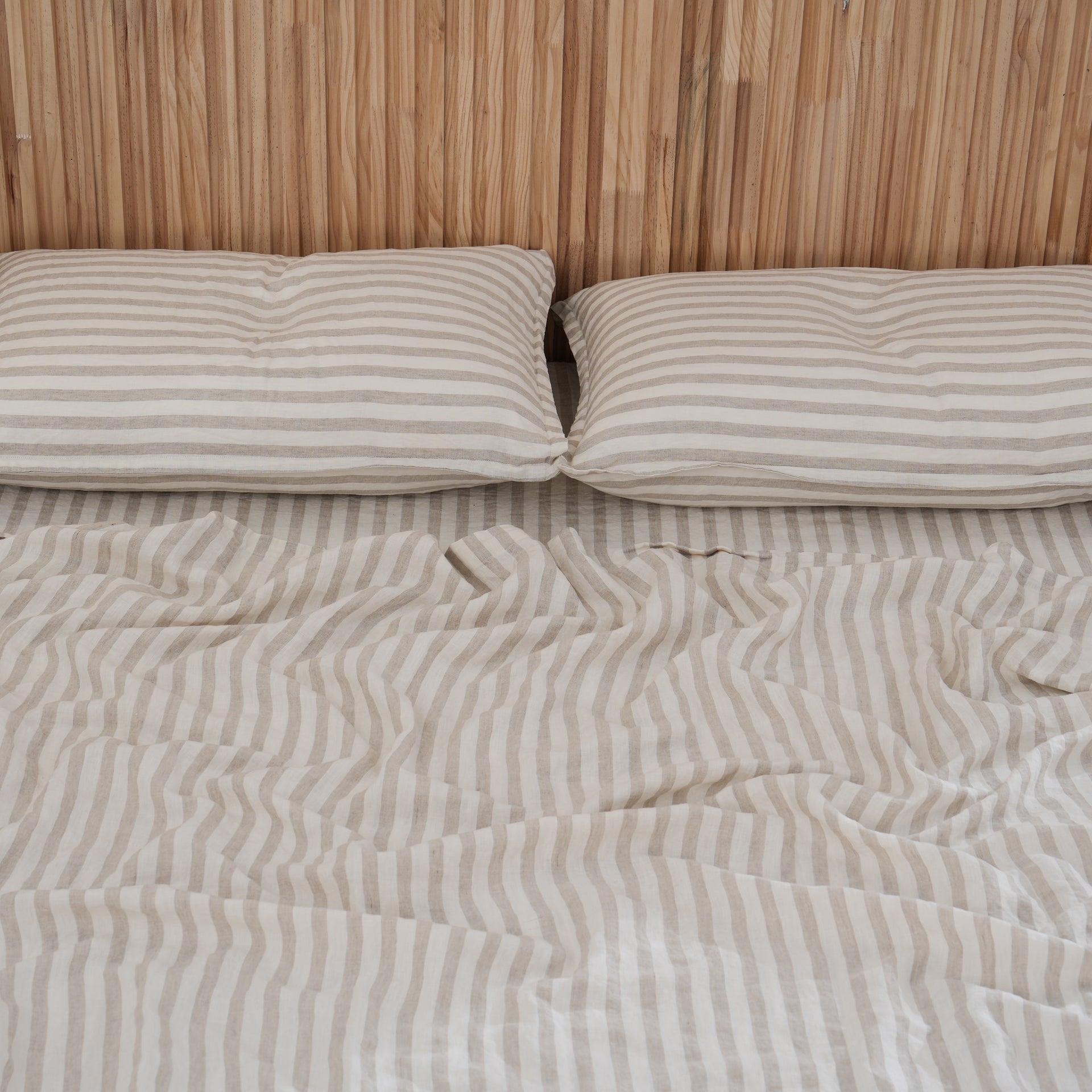 Linen Sheet Set - Sand Stripe