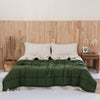 Quilted Linen Blanket - Forest + Sand