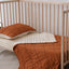 CLAY + SAND STRIPE - Quilted Cot Blanket - 100% French Flax Linen