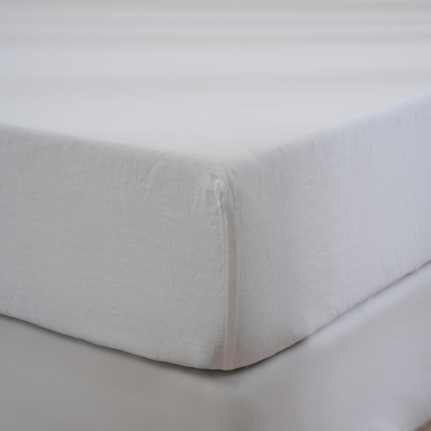 Linen Fitted Sheet - Cloud