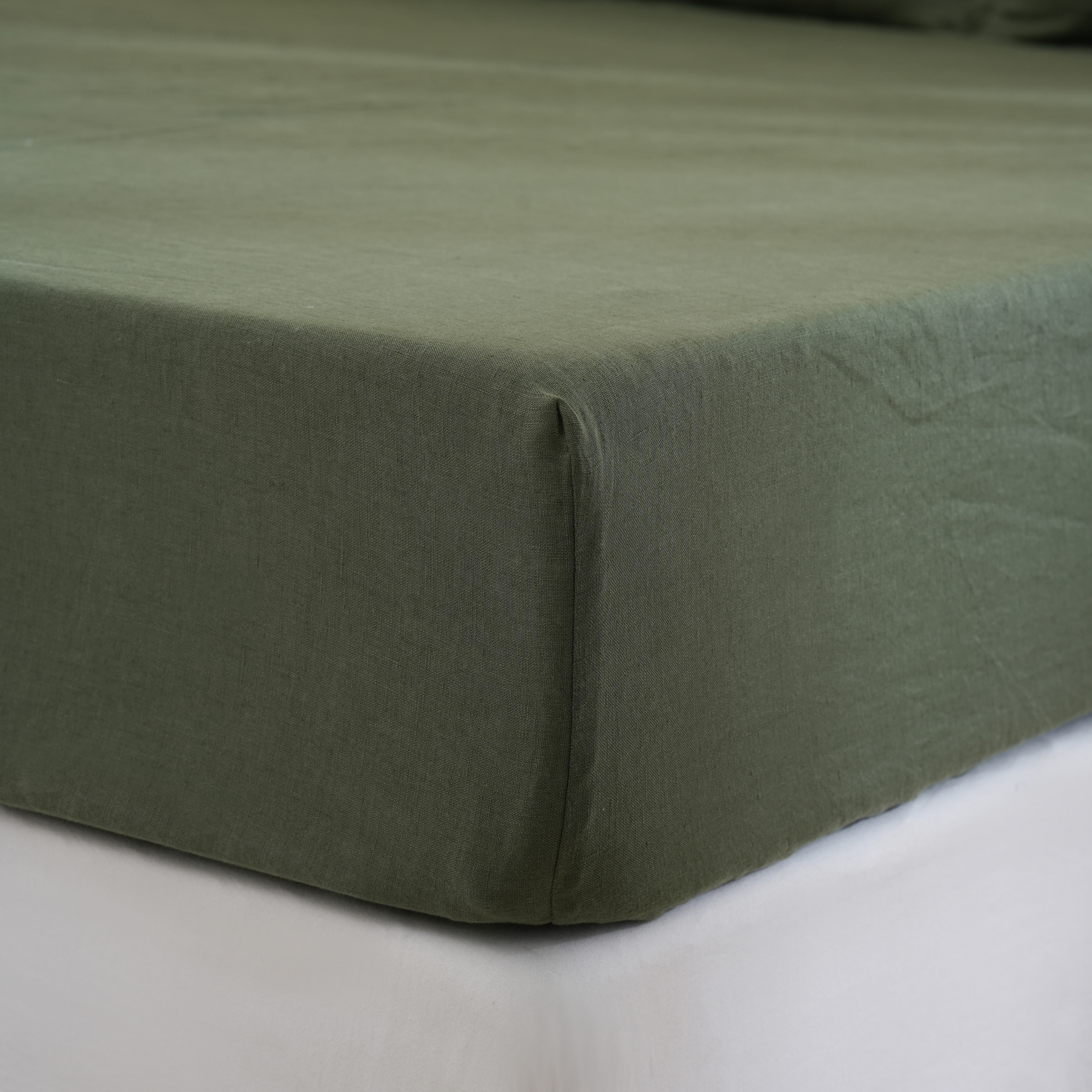 Linen Fitted Sheet - Forest