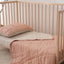 PINK CLAY + BEIGE GINGHAM - Quilted Cot Blanket - 100% French Flax Linen